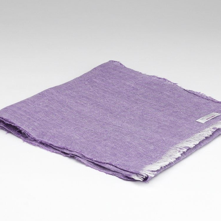 Linen Scarf | Lilac Herringbone