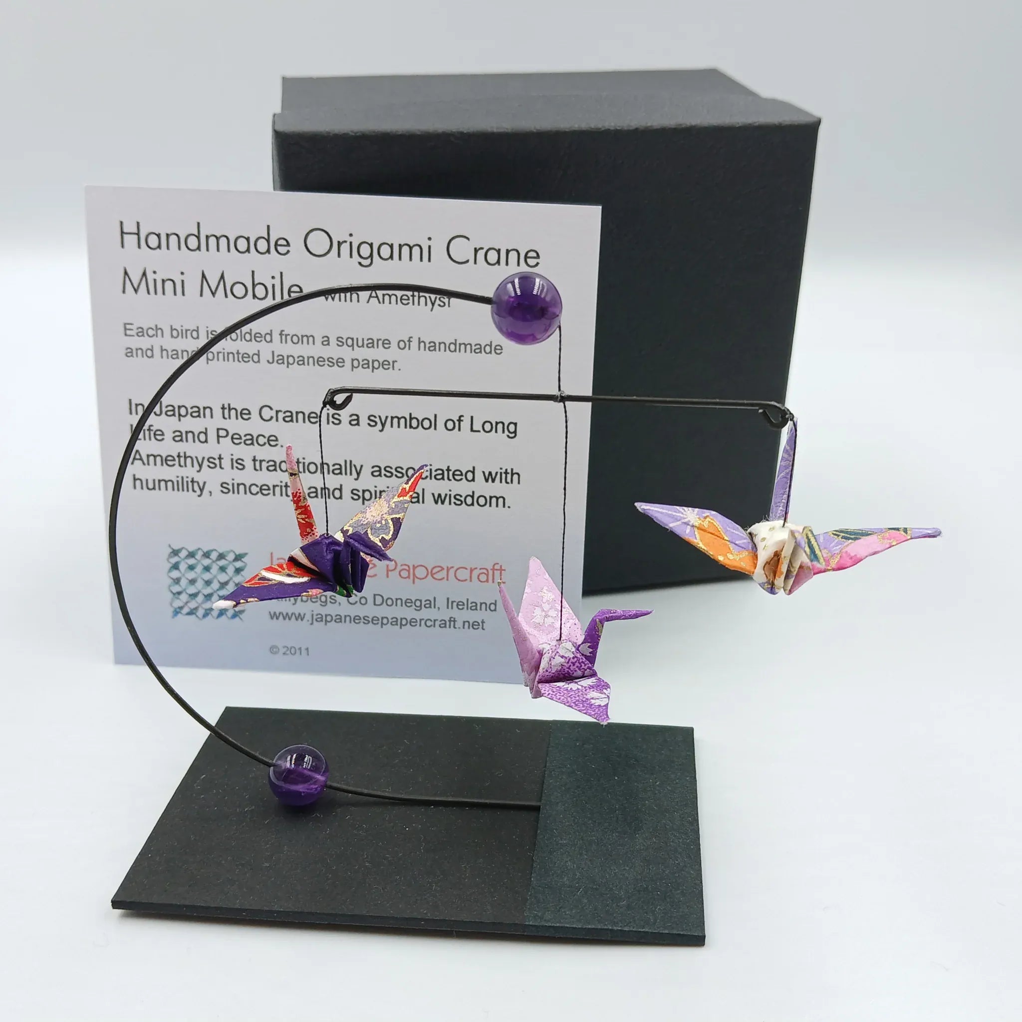 Japanese Papercraft Amethyst | Mini Crane Mobile