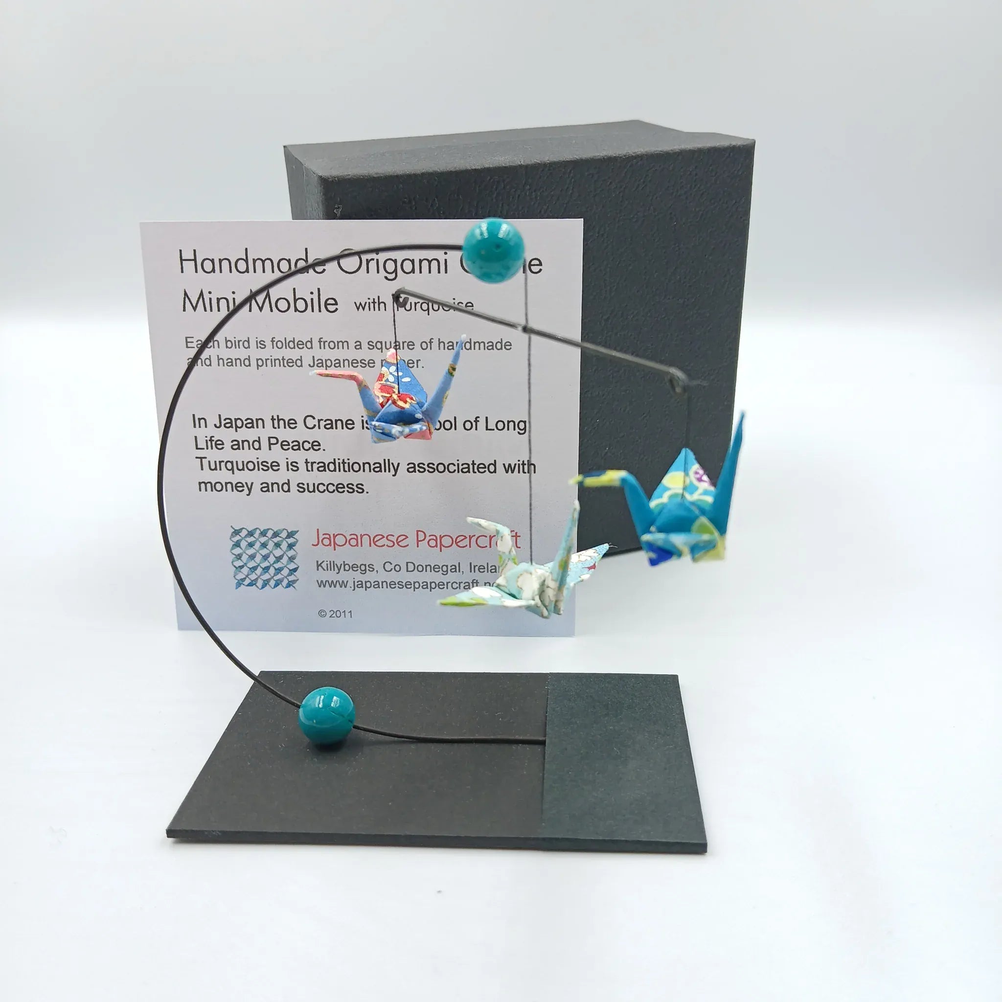 Japanese Papercraft Turquoise | Mini Crane Mobile