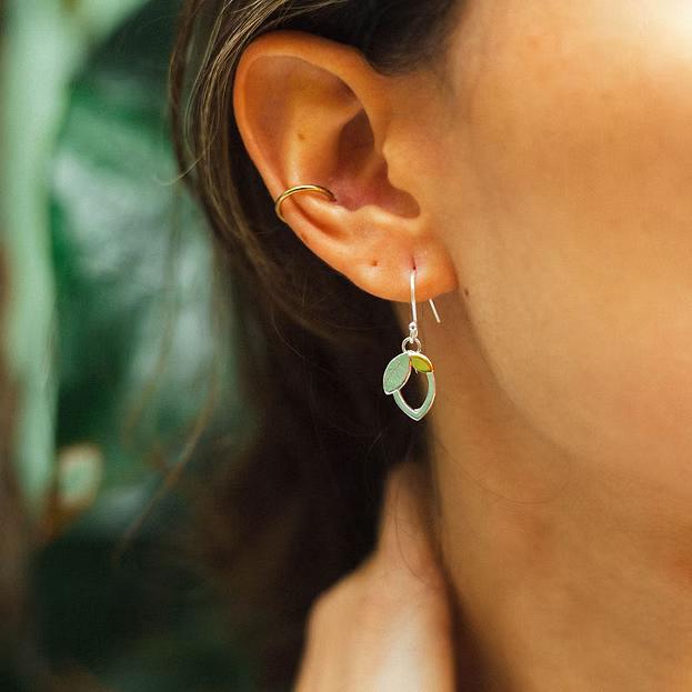 Jill Graham Earrings Crown Of Laurels | Sterling Silver & Gold Hook Earrings