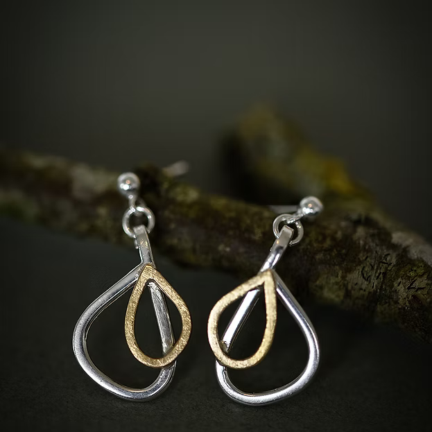 Jill Graham Earrings Wings | Sterling Silver & Gold Swing Studs