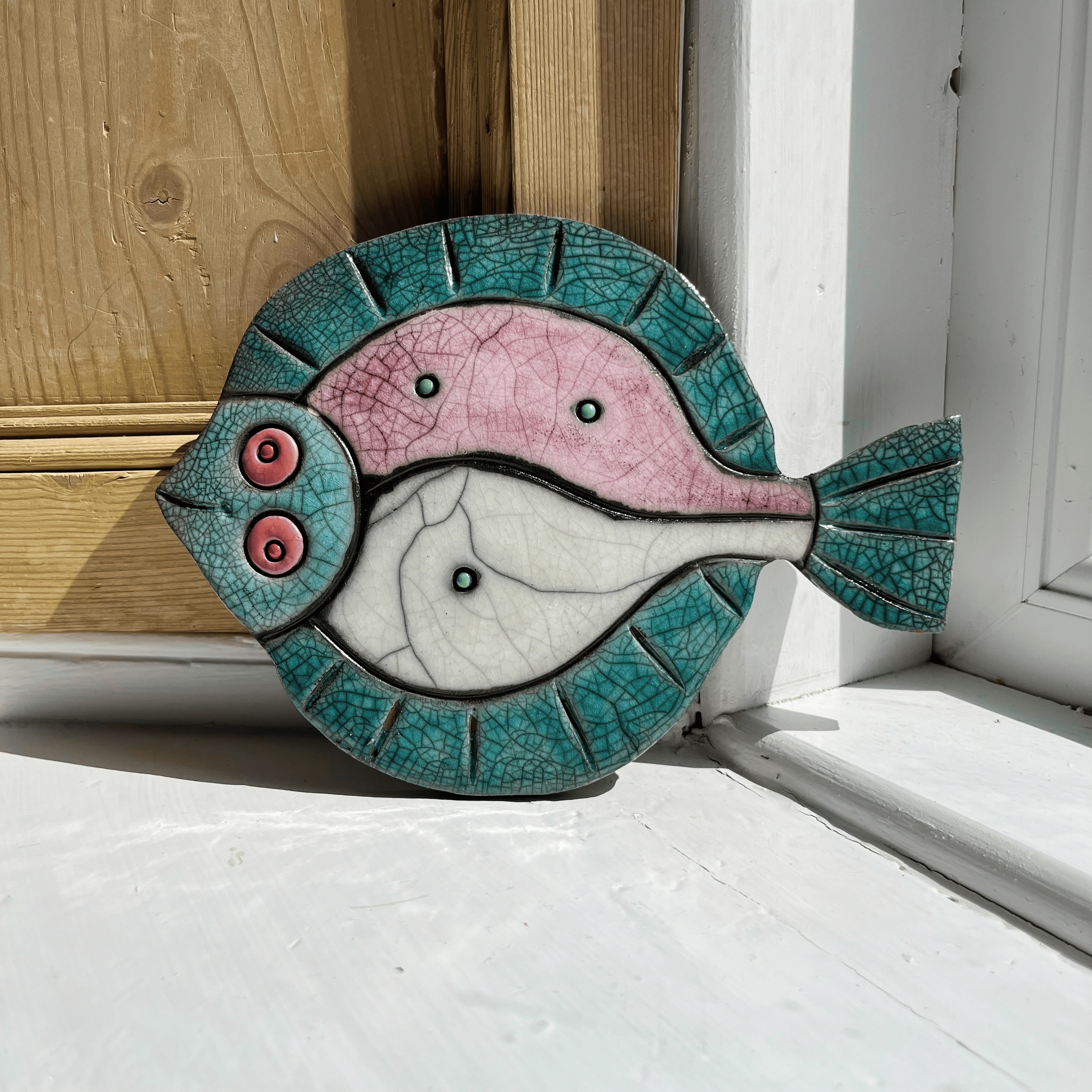 Julian Smith Large Flat Fish | Raku Ceramic