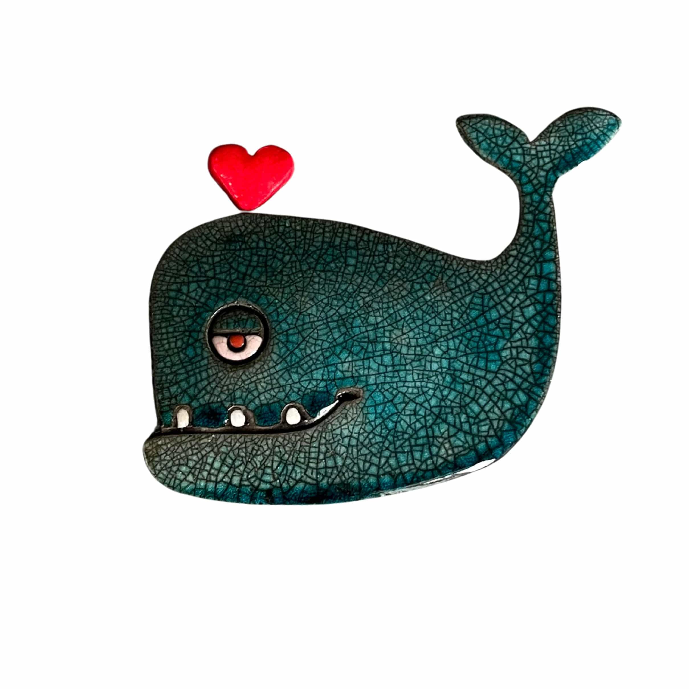 Julian Smith Whale with Heart | Raku Ceramic