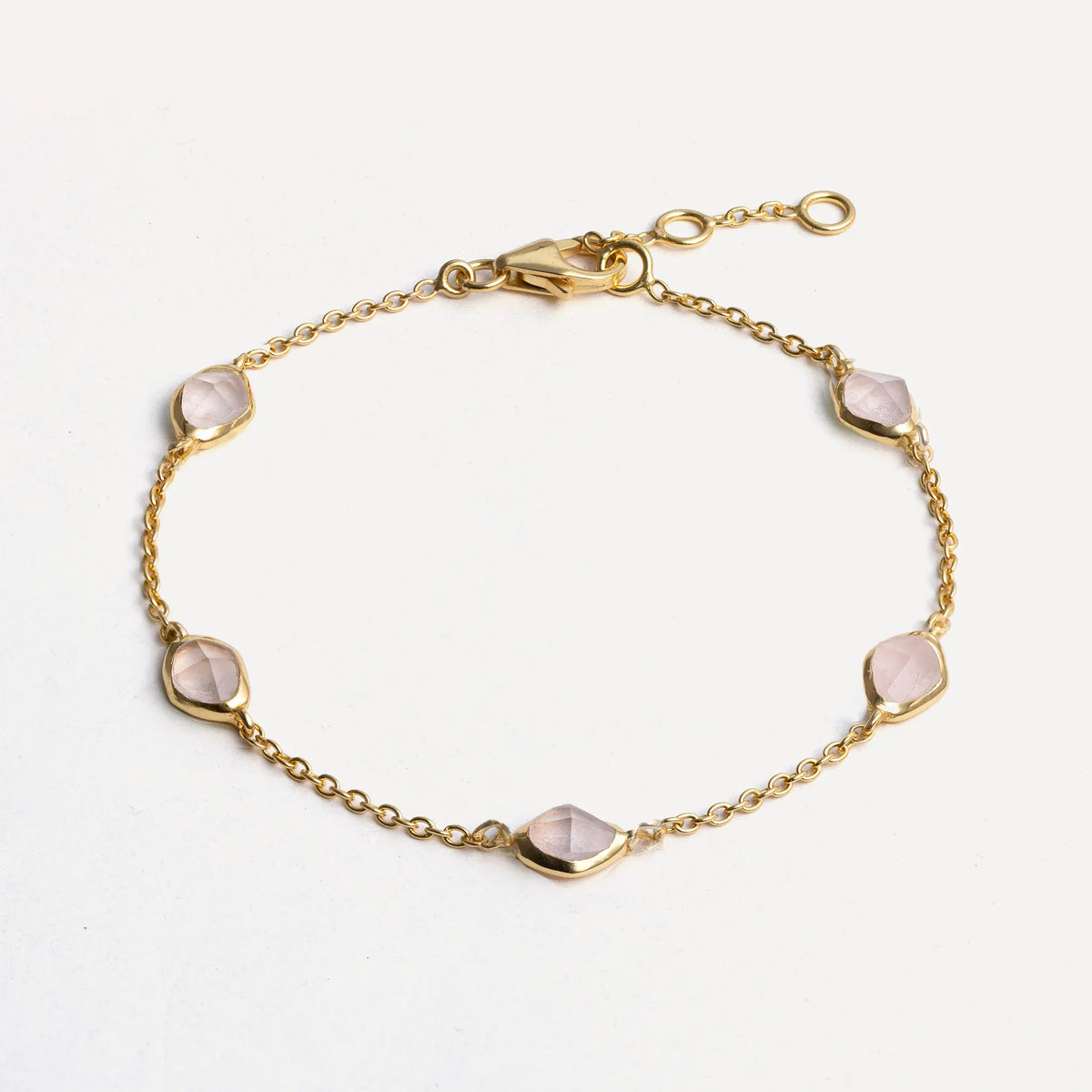 Juvi Bracelets/Bangles Stepping Stone Bracelet | Rose Quartz & Gold Vermeil