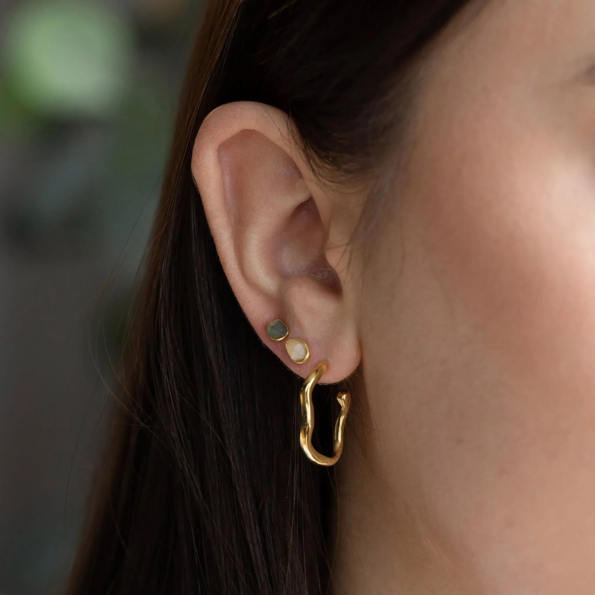 Juvi Gold Vermeil Amble | Drop Hoops