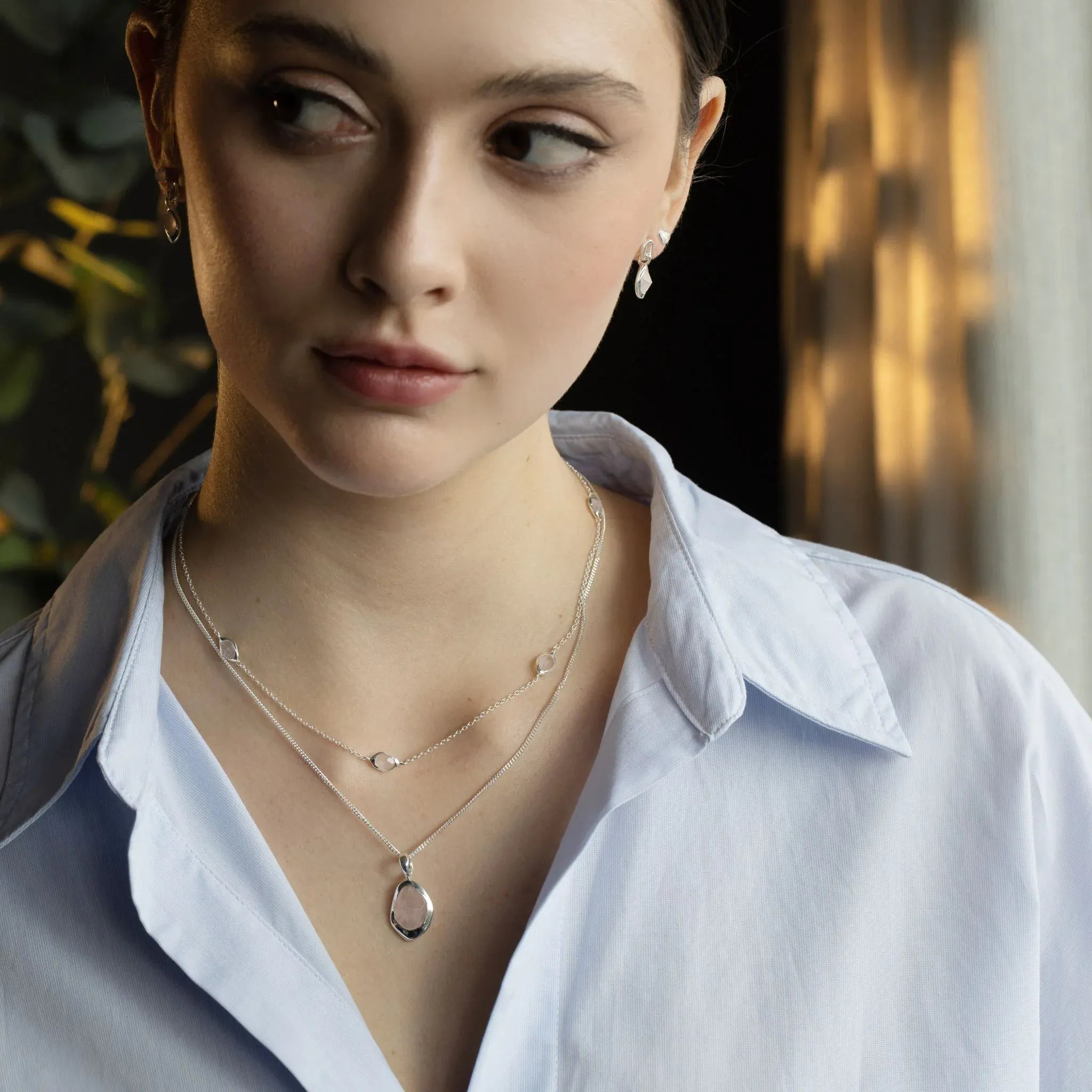 Juvi Rose Quartz | Stepping Stone Large Pendant