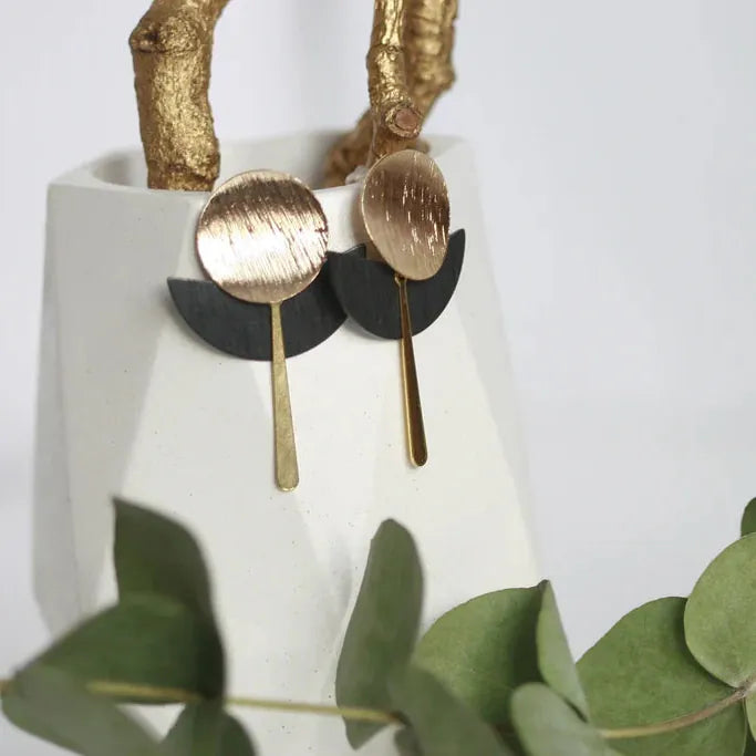 Kaiko Black & Gold | Art Deco Earrings