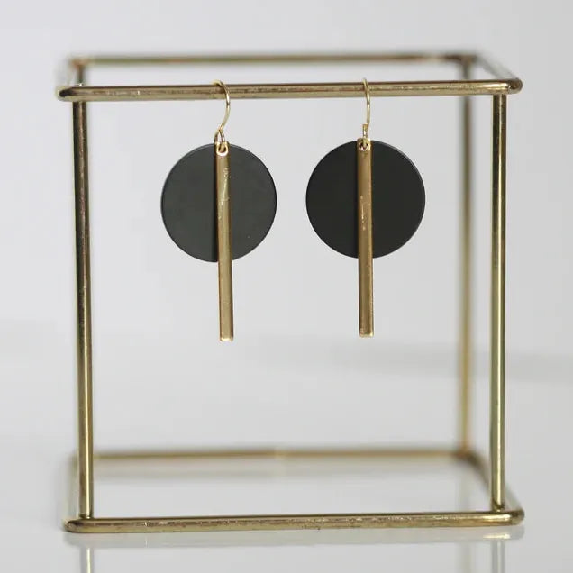 Kaiko Black & Gold | Circle Statement Earrings