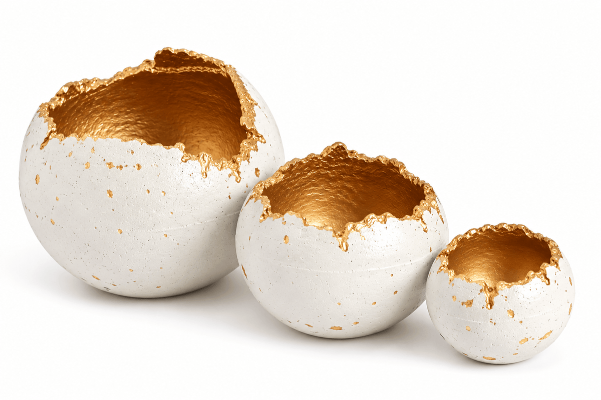Kaiko Homewares Ceramics & Sculptures Decorative Concrete Sphere | White