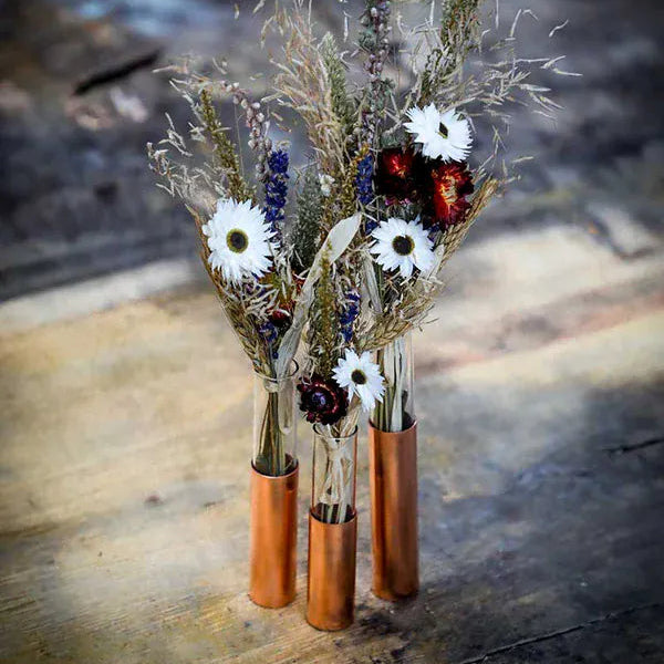 Kopper Kreation Copper Pipe Flower Bud Vase | Set of 3
