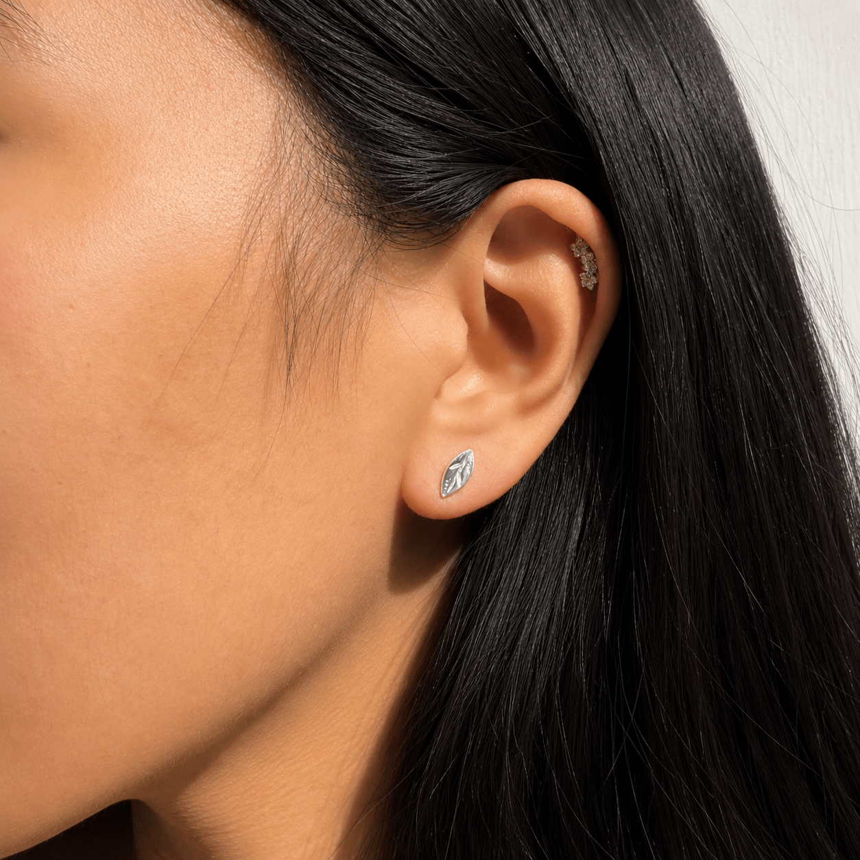 Leaf | Silver Stud Earrings Petite