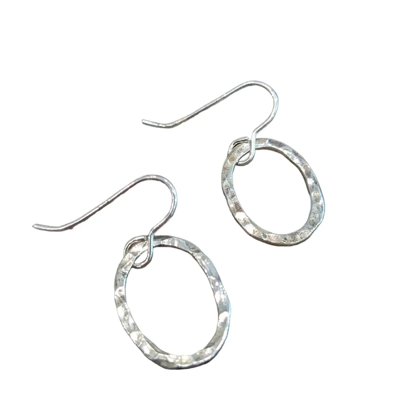 Lynsey De Burca Earrings Tarrea | Sterling Silver Oval Drop Earrings