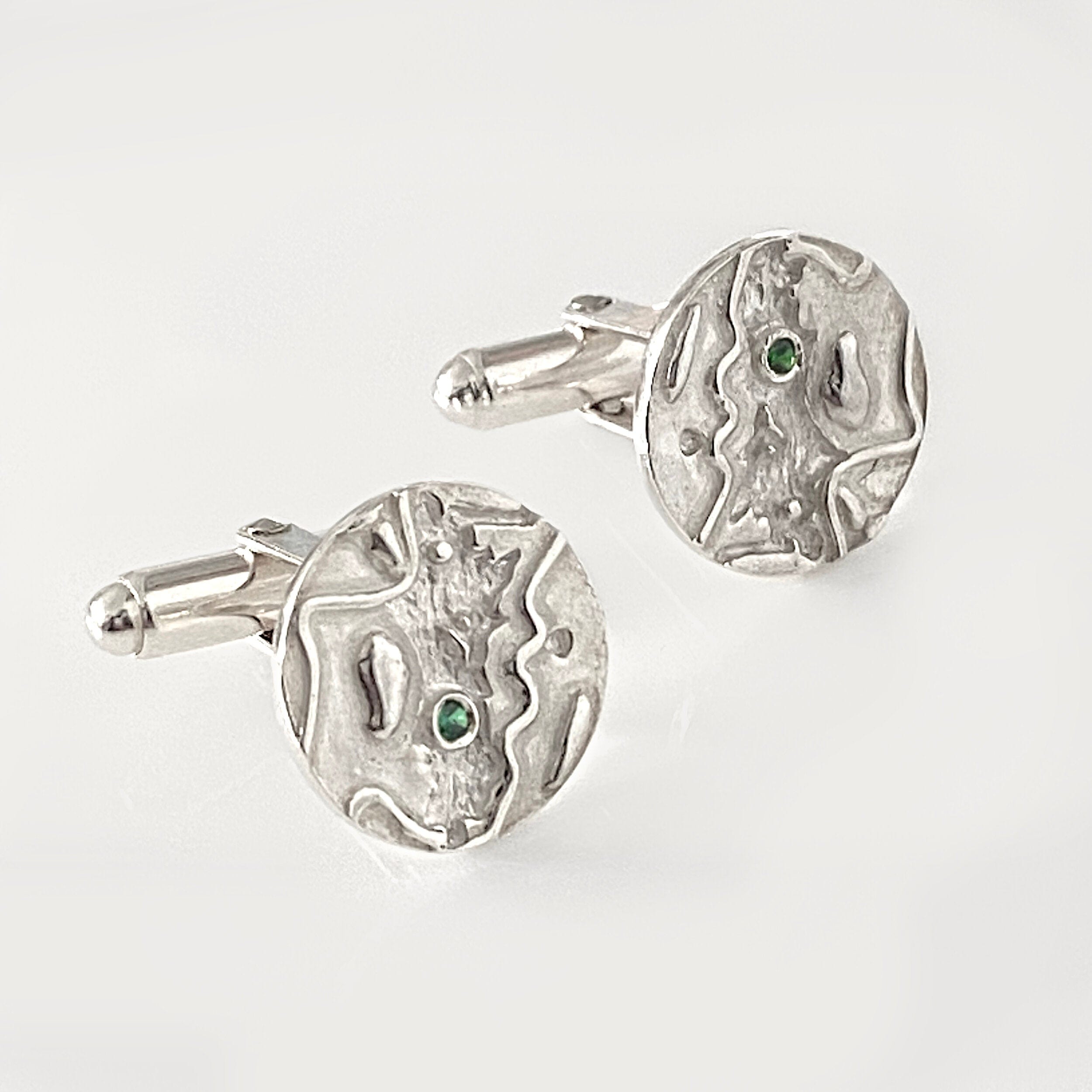 Martina Hamilton Cufflinks Lake Isle of Innisfree | Sterling Silver Cufflinks