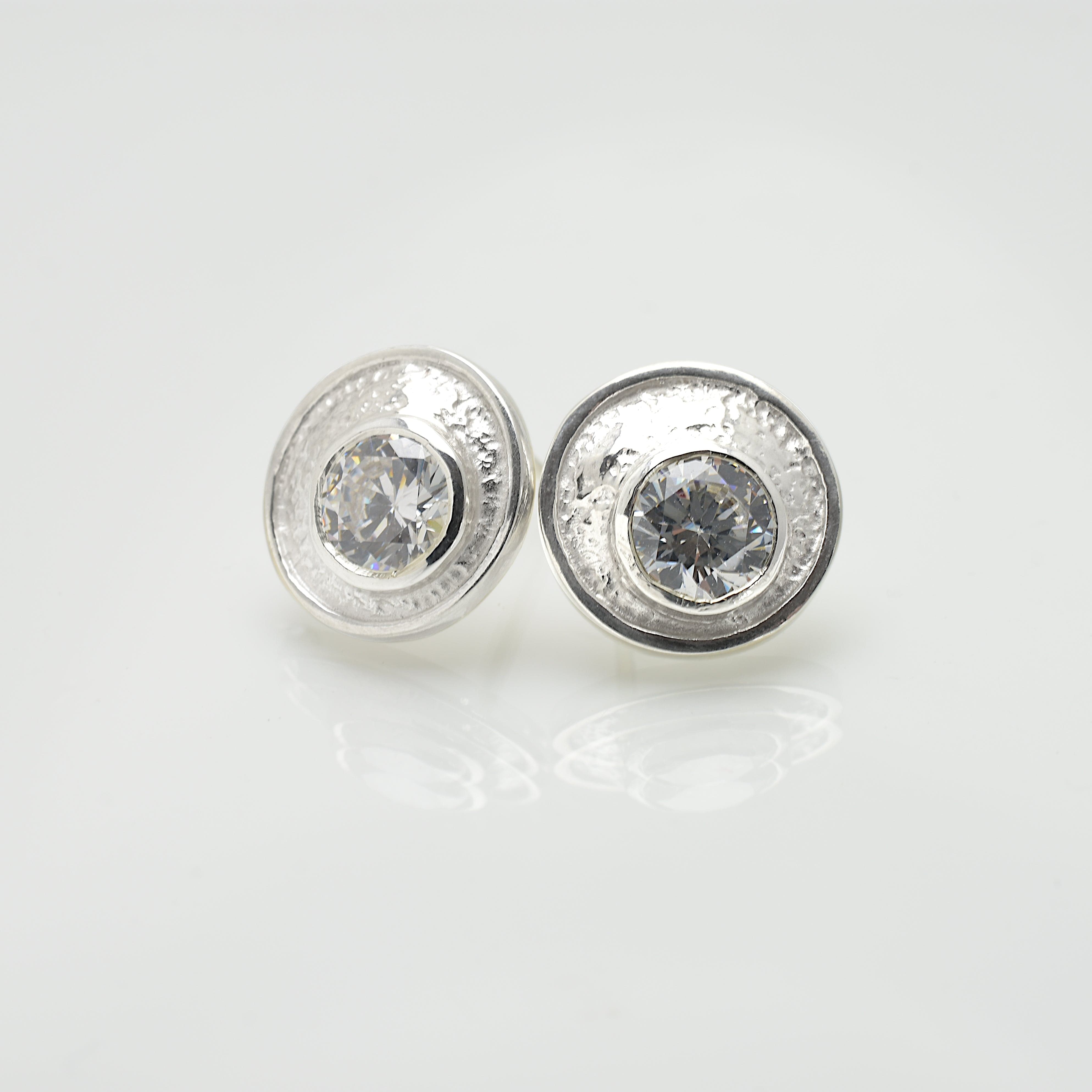 Martina Hamilton Earrings Blue Moon | Sterling Silver and Semi Precious Stone Stud Earrings Small