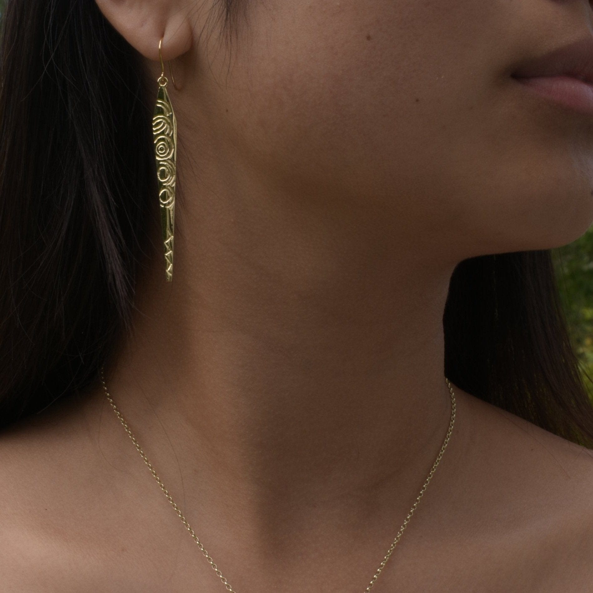 Martina Hamilton Earrings Carrowmore | 9ct Solid Gold Drop Earrings Large