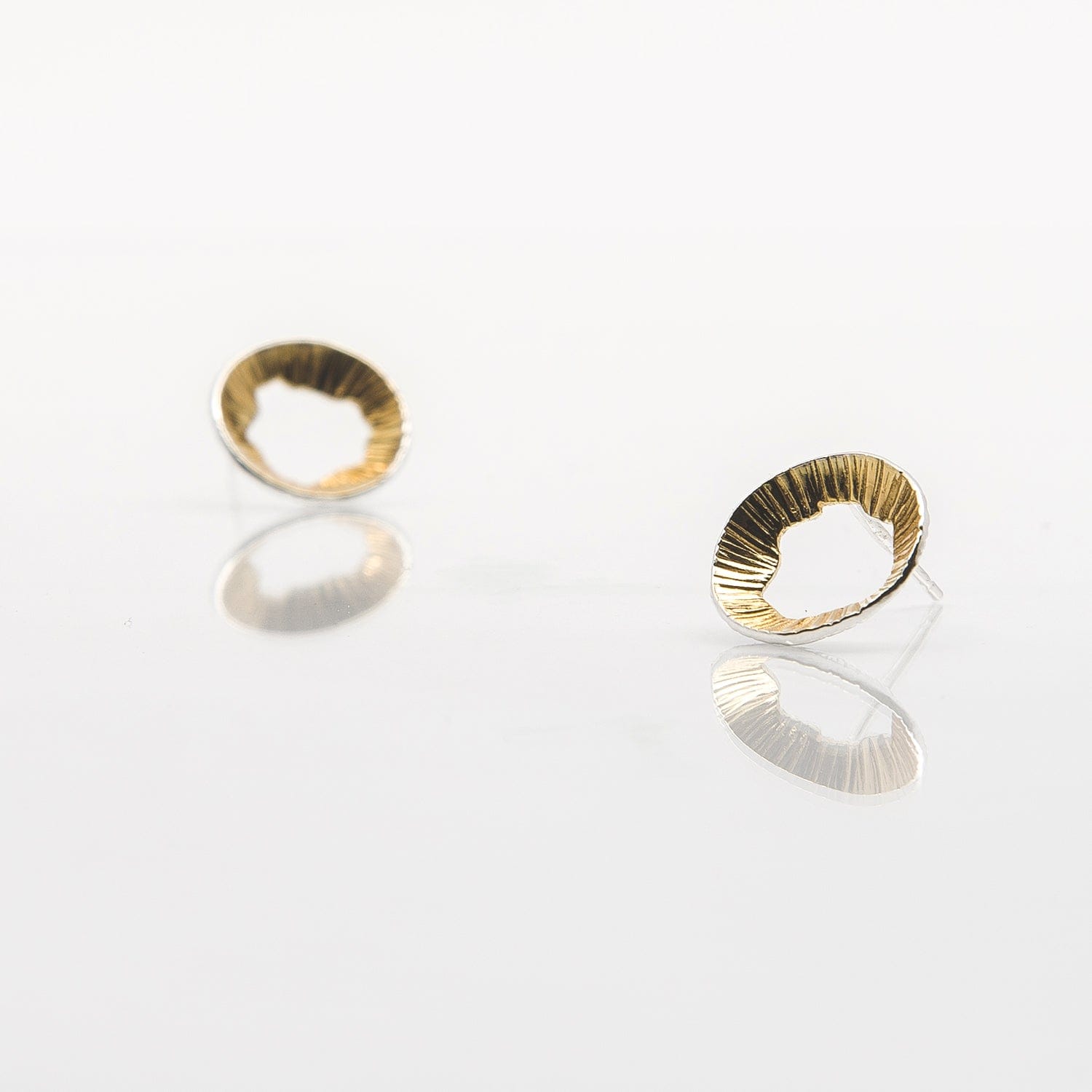 Martina Hamilton Earrings Golden Shore | Sterling Silver and 22ct Gold Plated Stud Earrings Petite