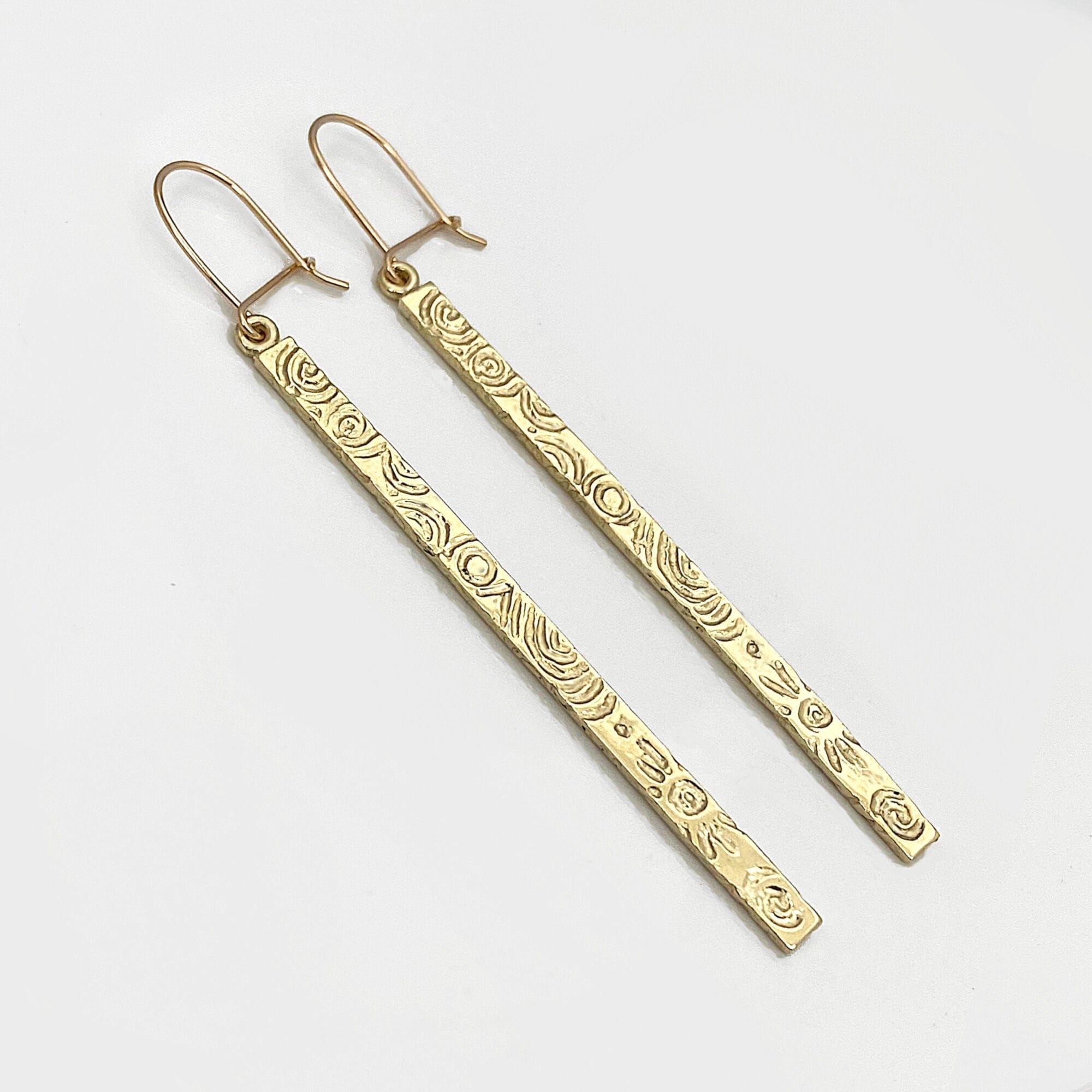 Martina Hamilton Earrings Heaven | 9ct Solid Gold Bar Drop Earrings Large