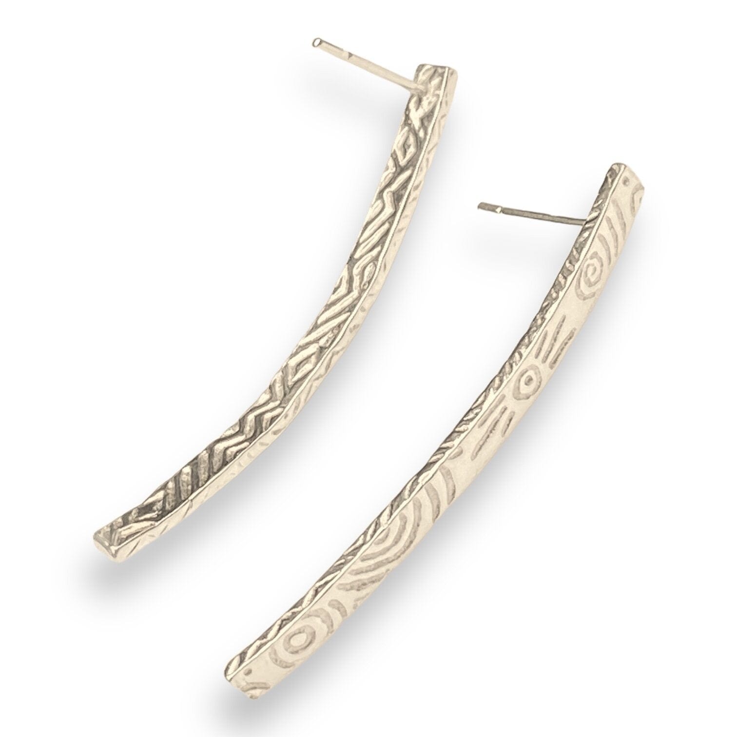 Martina Hamilton Earrings Heaven | 9ct Solid Gold Bar Stud Earrings Large