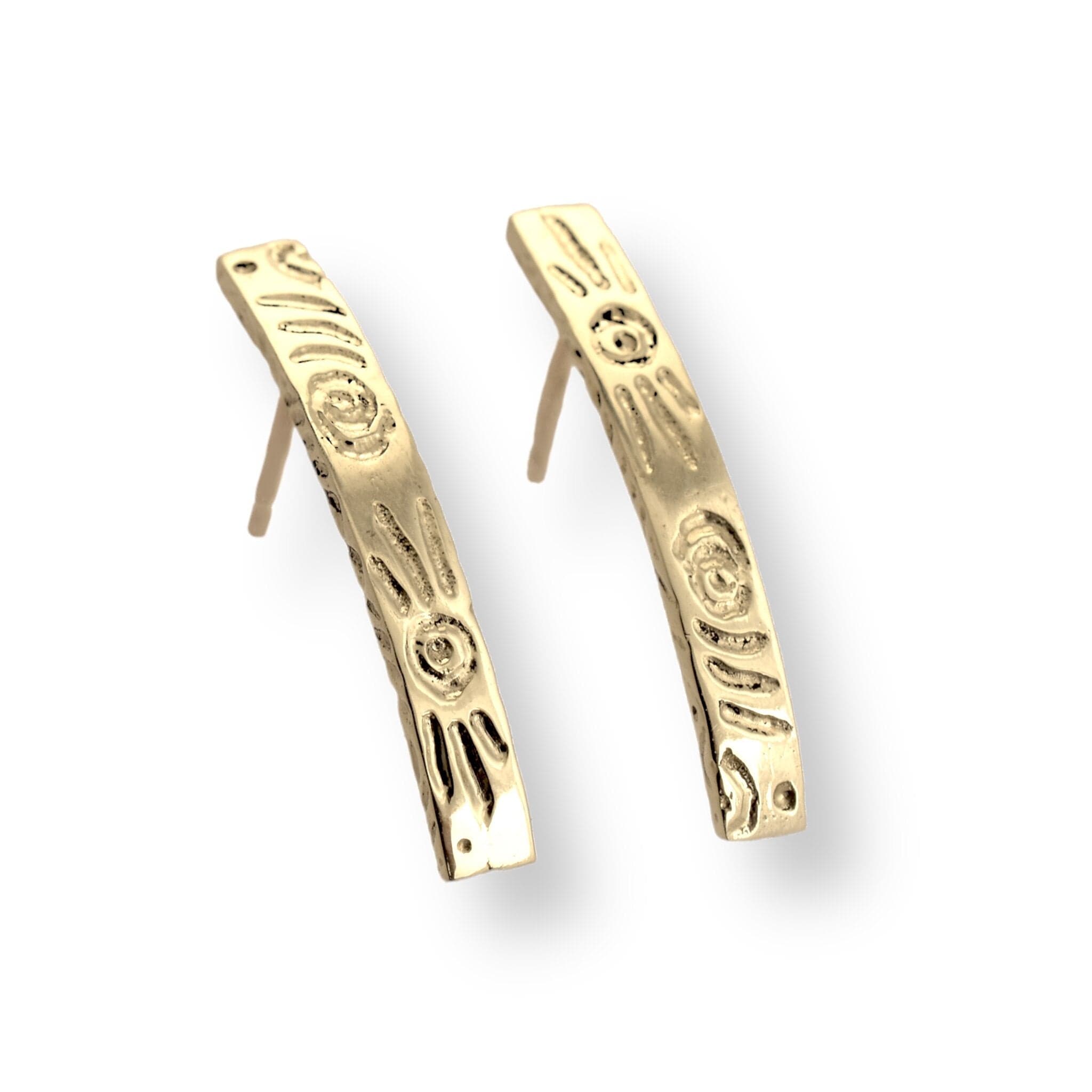 Martina Hamilton Earrings Heaven | 9ct Solid Gold Bar Stud Earrings Medium