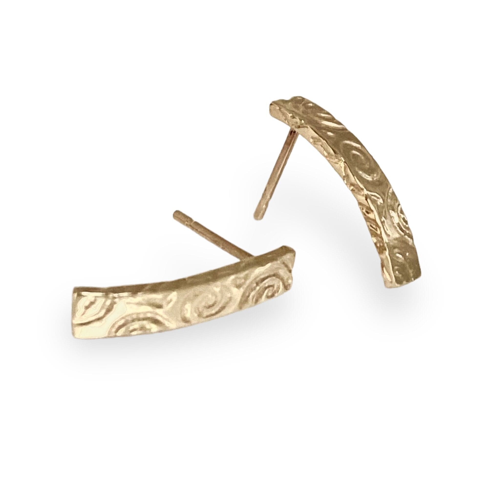 Martina Hamilton Earrings Heaven | 9ct Solid Gold Bar Stud Earrings Small