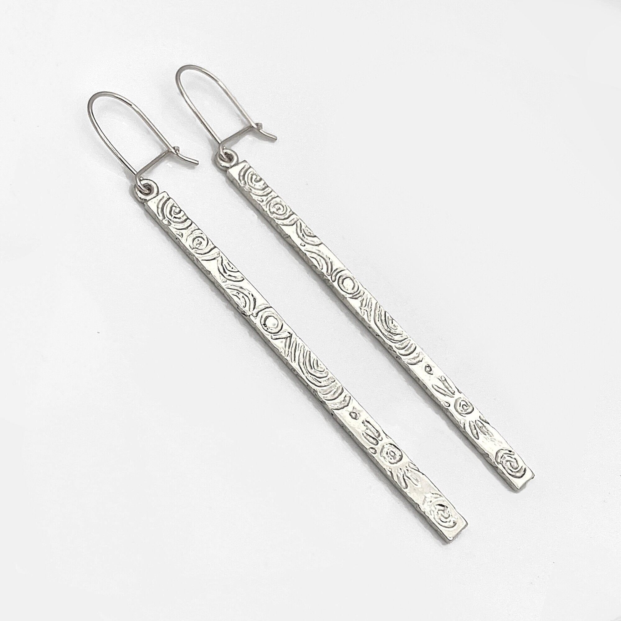 Martina Hamilton Earrings Heaven | Sterling Silver Bar Drop Earrings Large