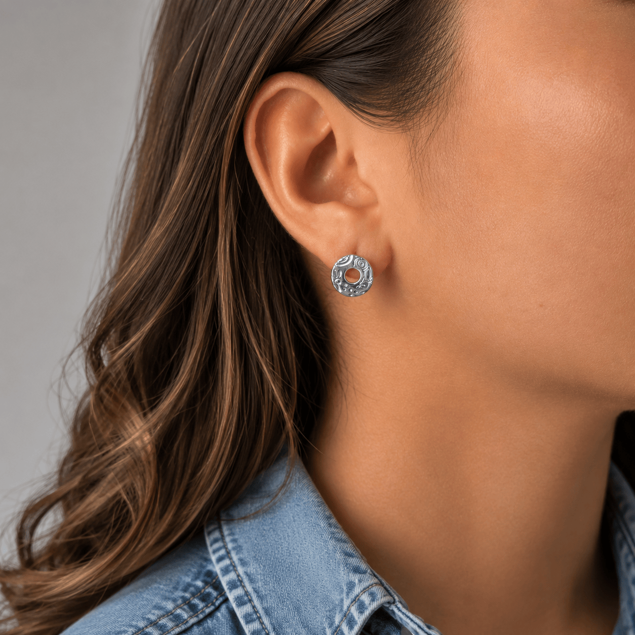 Martina Hamilton Earrings Heaven | Sterling Silver Circle Stud Earrings Small