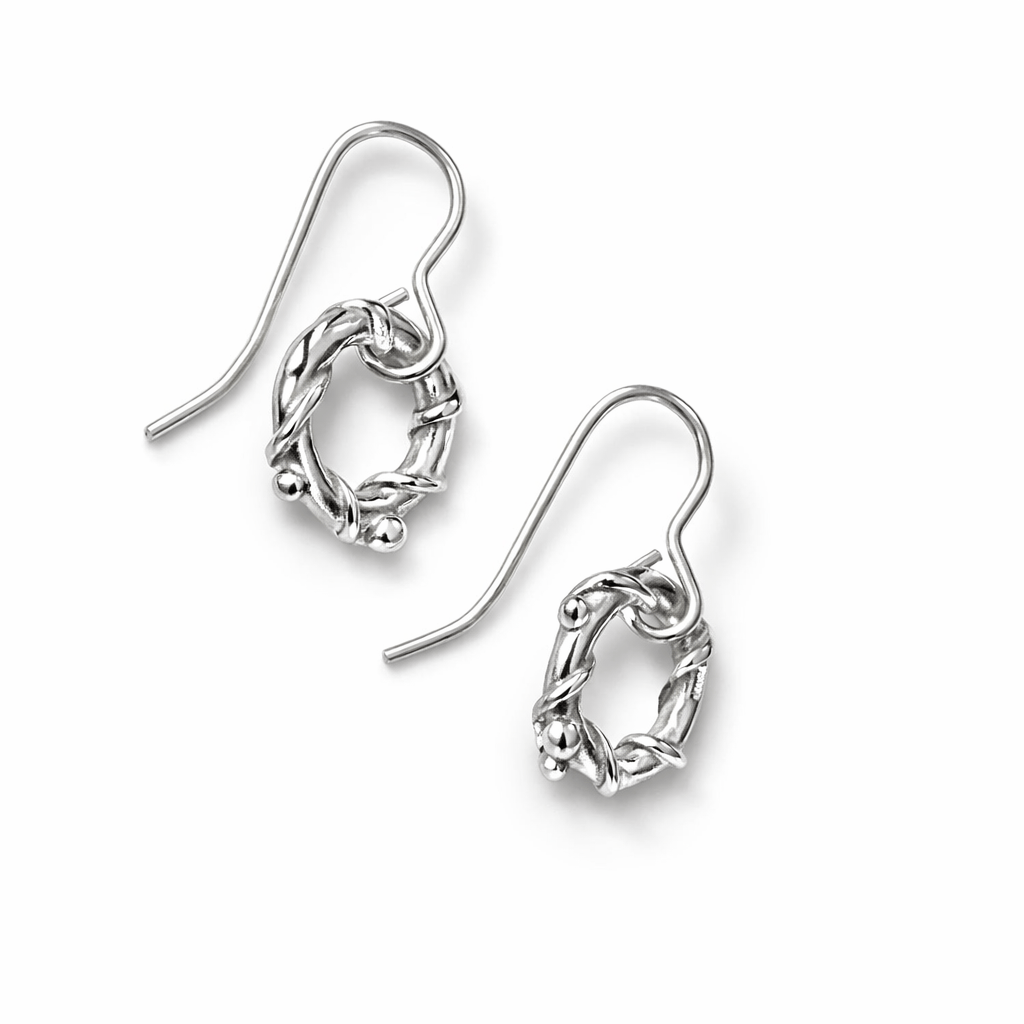 Martina Hamilton Earrings Nebula | Sterling Silver Circle Drop Earrings Petite