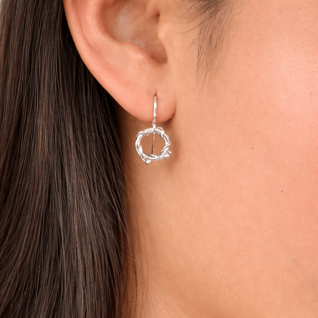 Martina Hamilton Earrings Nebula | Sterling Silver Circle Drop Earrings Petite