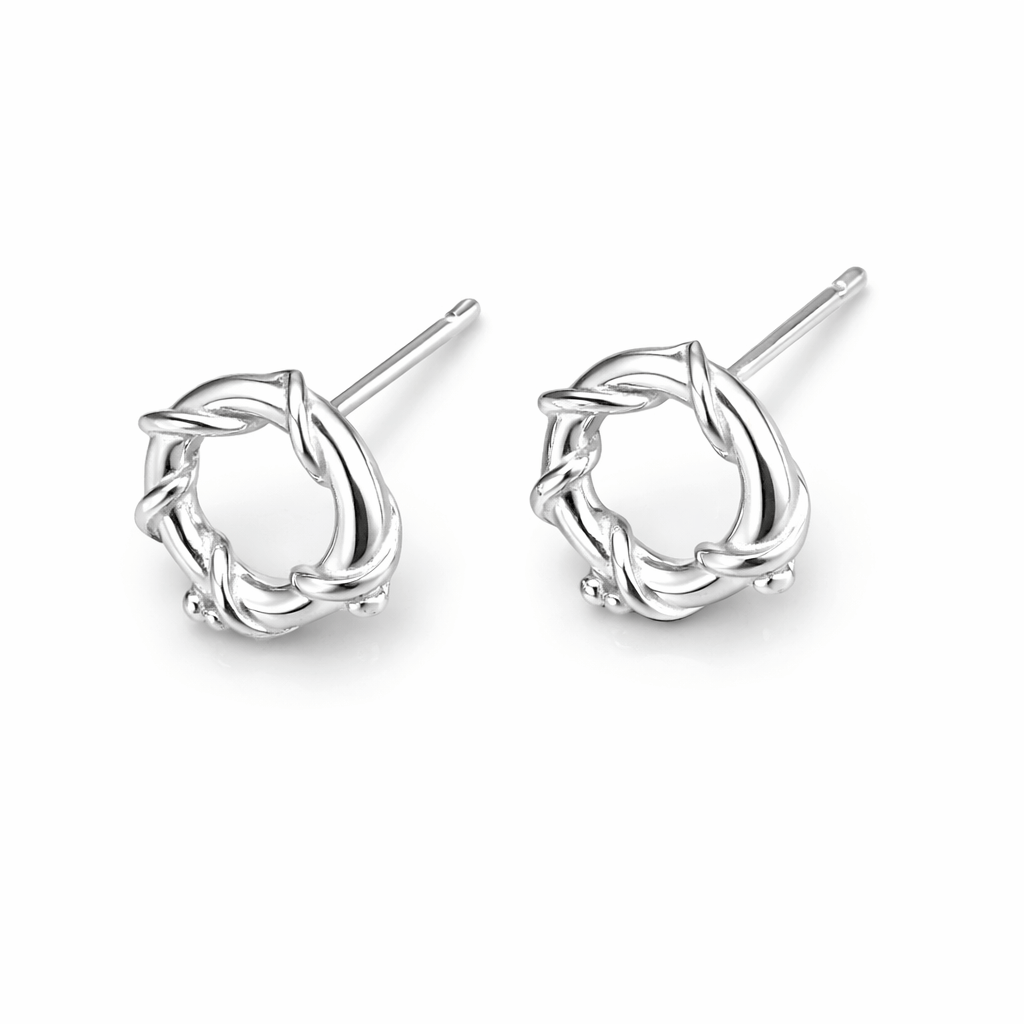 Martina Hamilton Earrings Nebula | Sterling Silver Circle Stud Earrings Petite