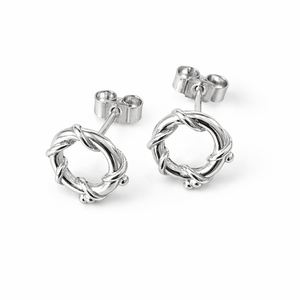 Martina Hamilton Earrings Nebula | Sterling Silver Circle Stud Earrings Petite