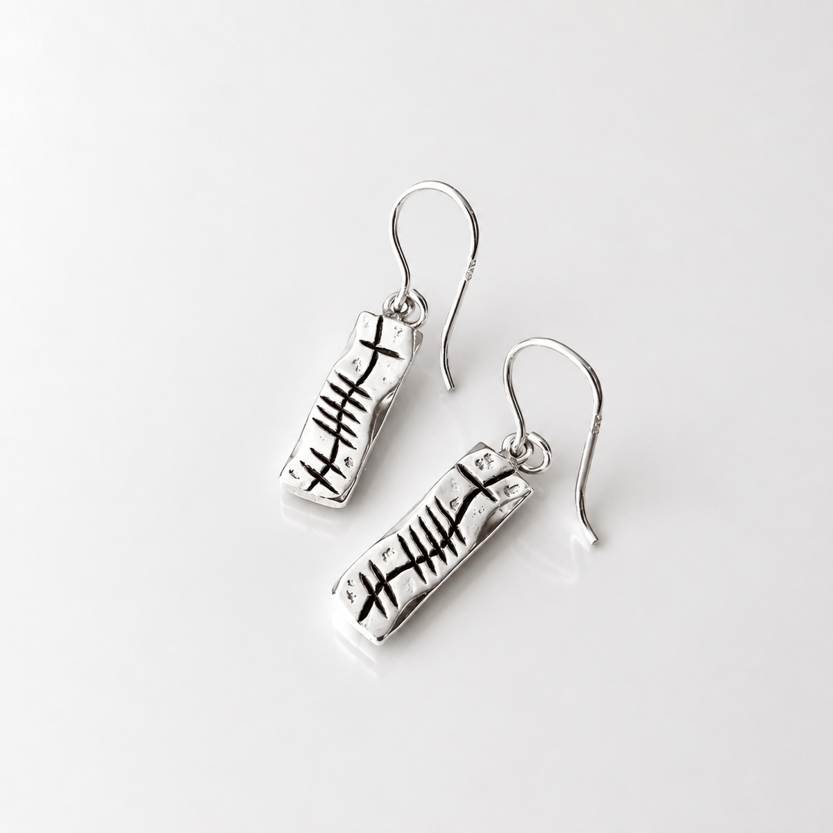 Martina Hamilton Earrings Ogham | Grá Drop Earrings