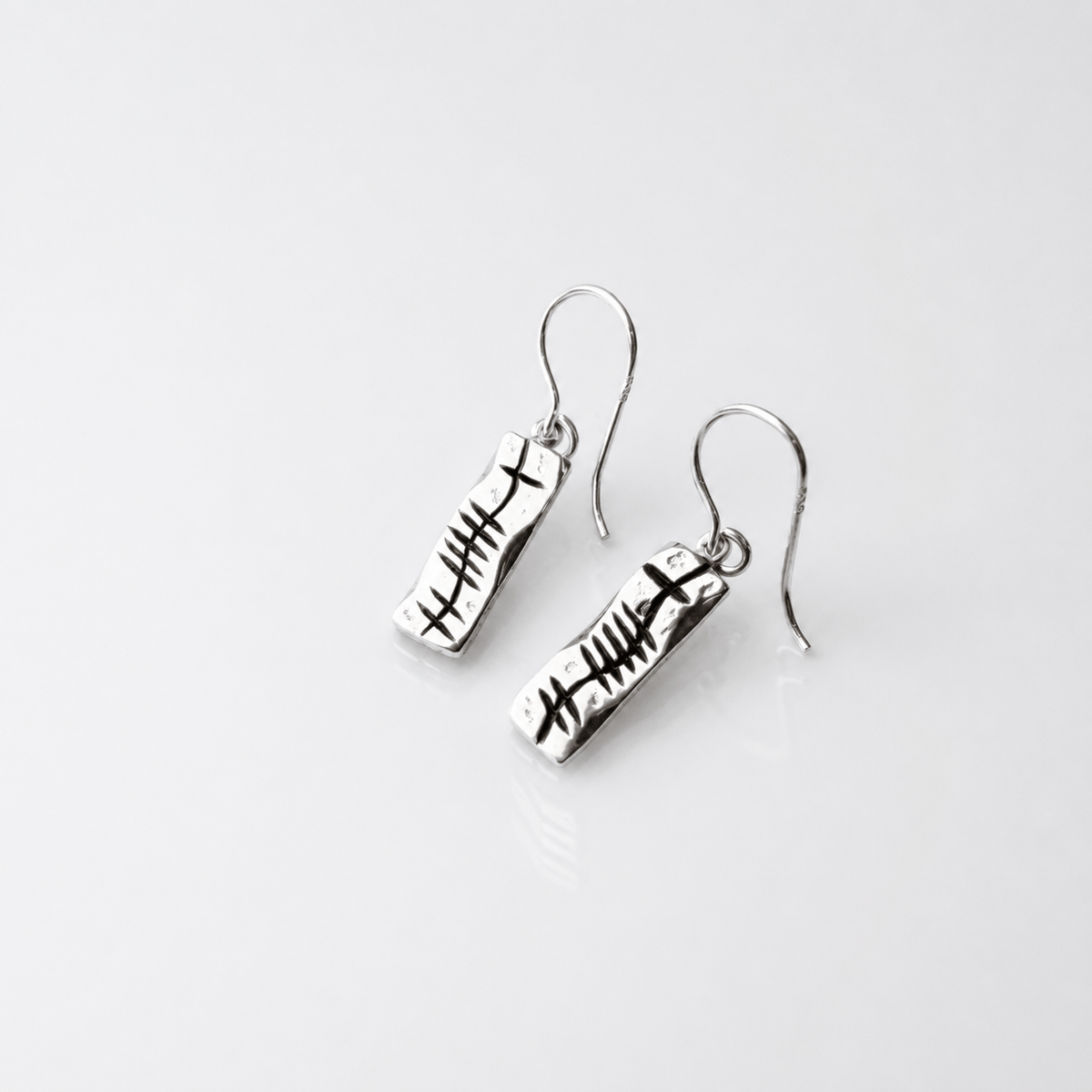 Martina Hamilton Earrings Ogham | Grá Drop Earrings