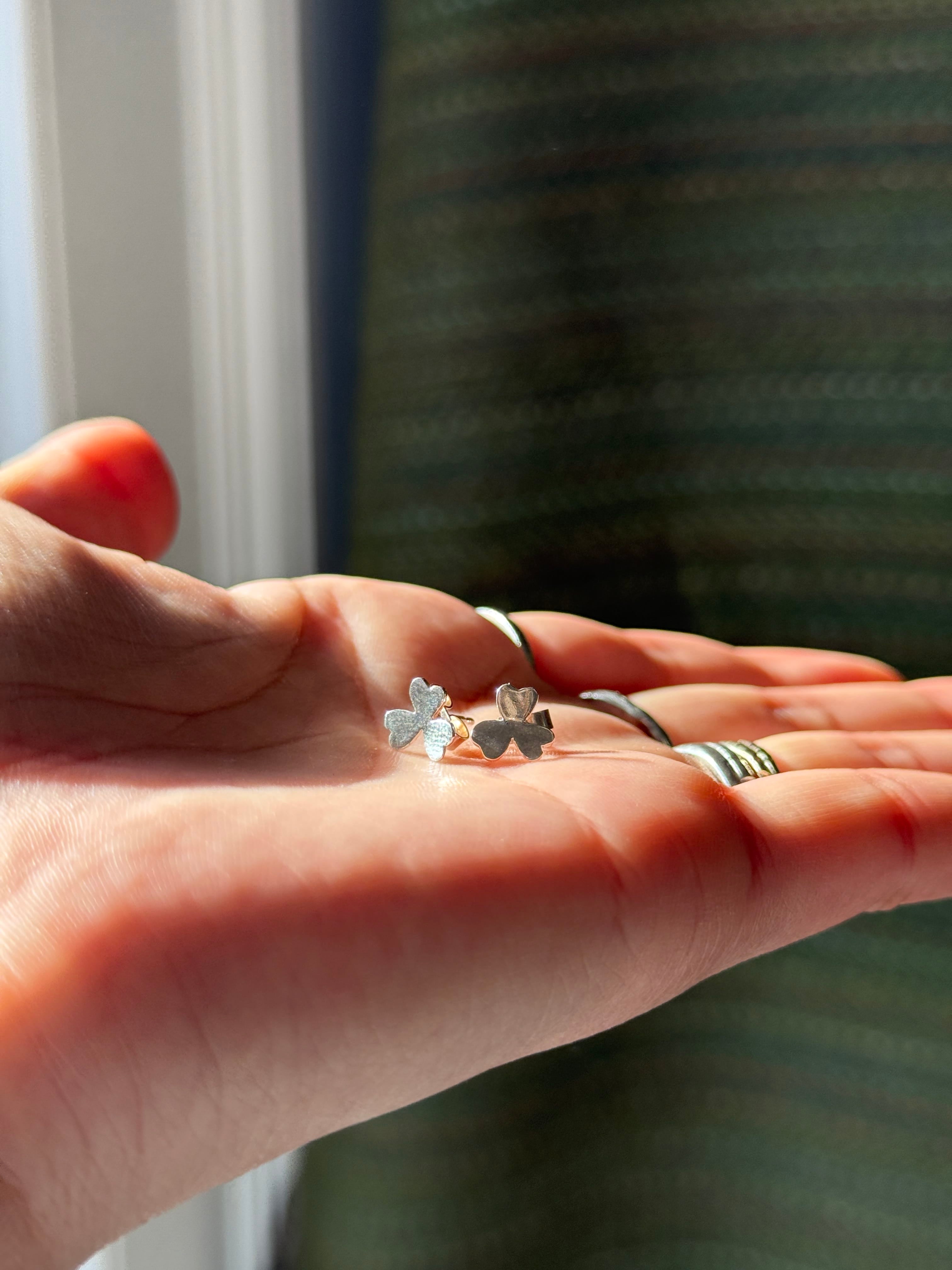 Martina Hamilton Earrings Shamrock | Sterling Silver Stud Earrings