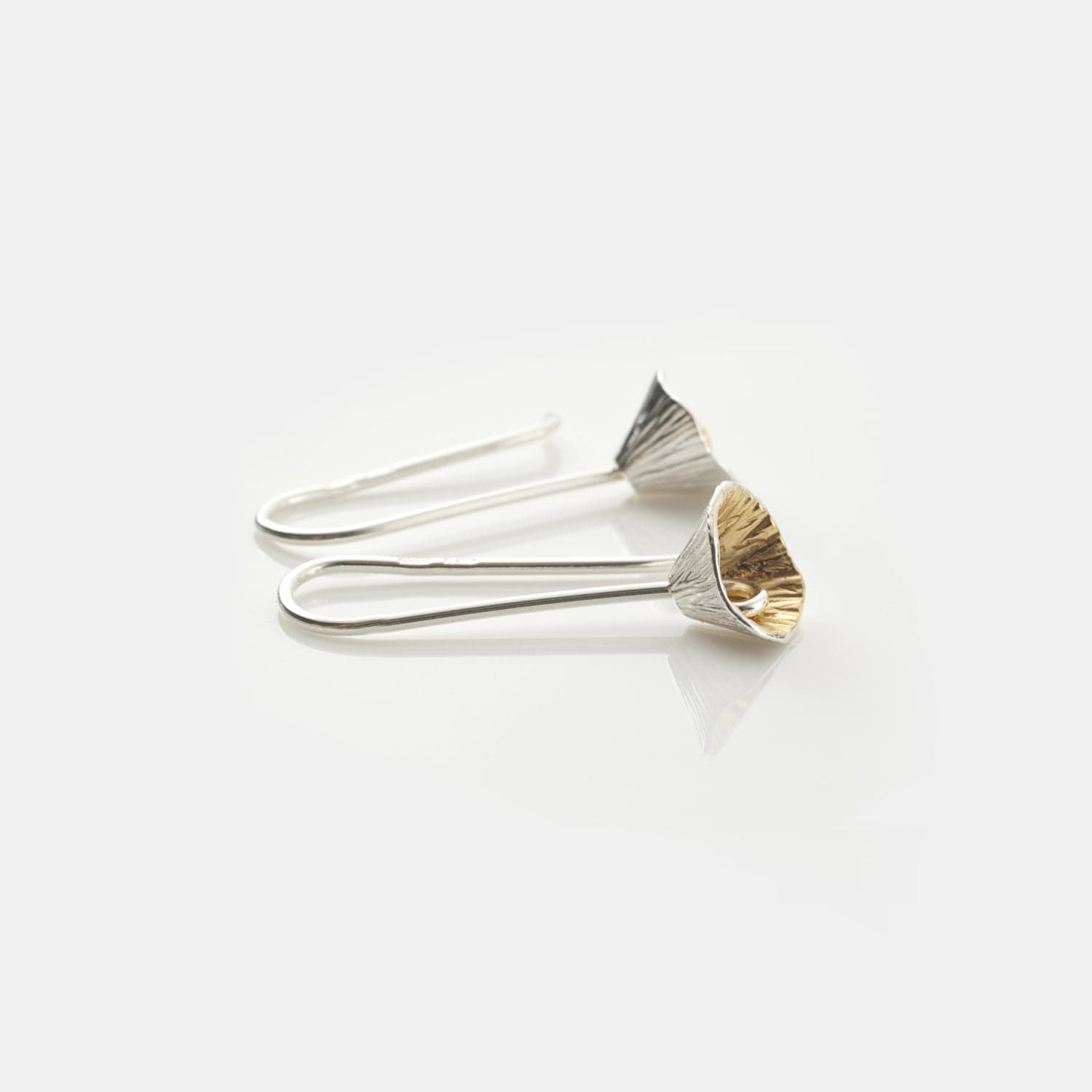 Martina Hamilton Earrings Shell Cone | Sterling Silver and 22ct Gold Plated Drop Earrings Long Medium