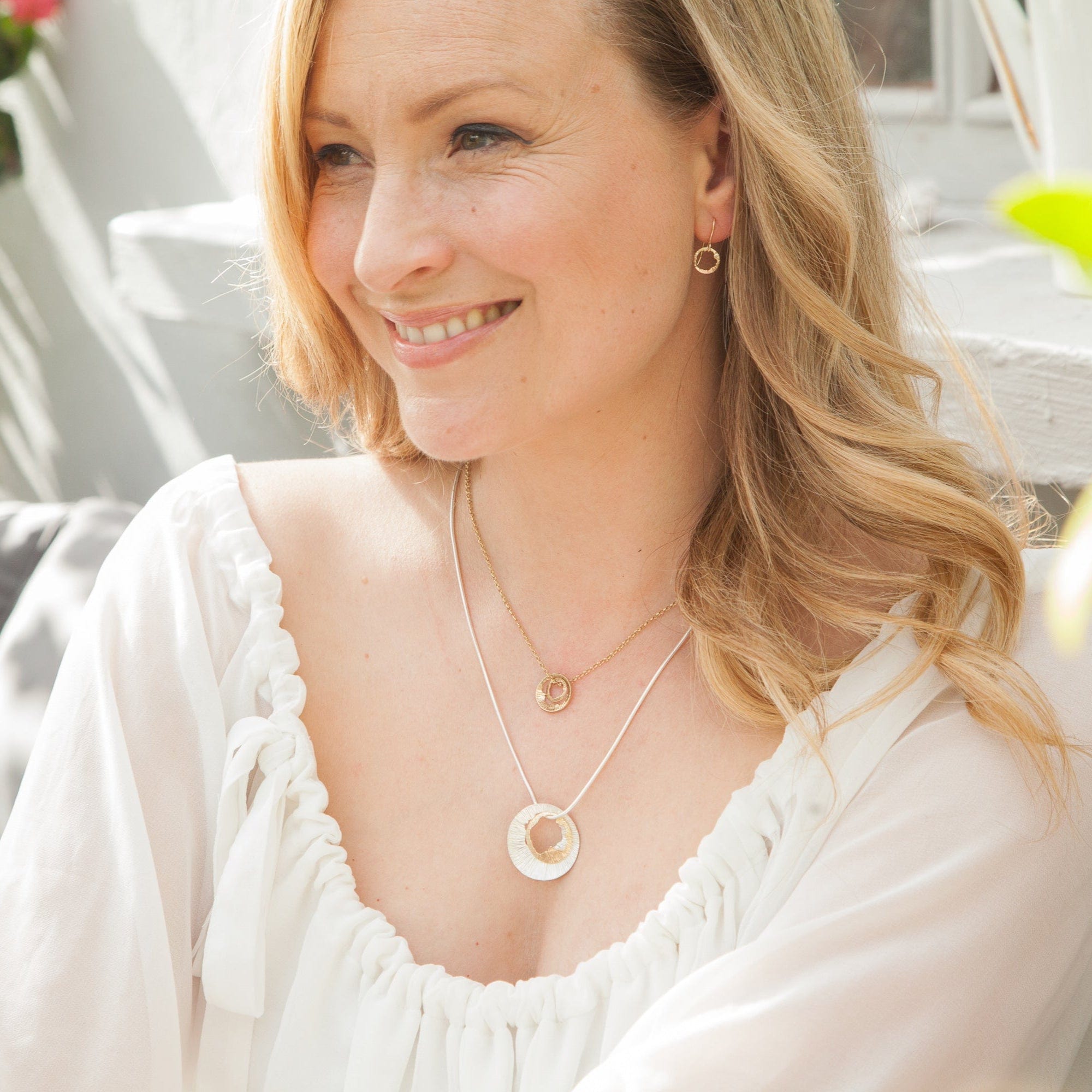 Martina Hamilton Earrings Shell | Sterling Silver Drop Earrings Small