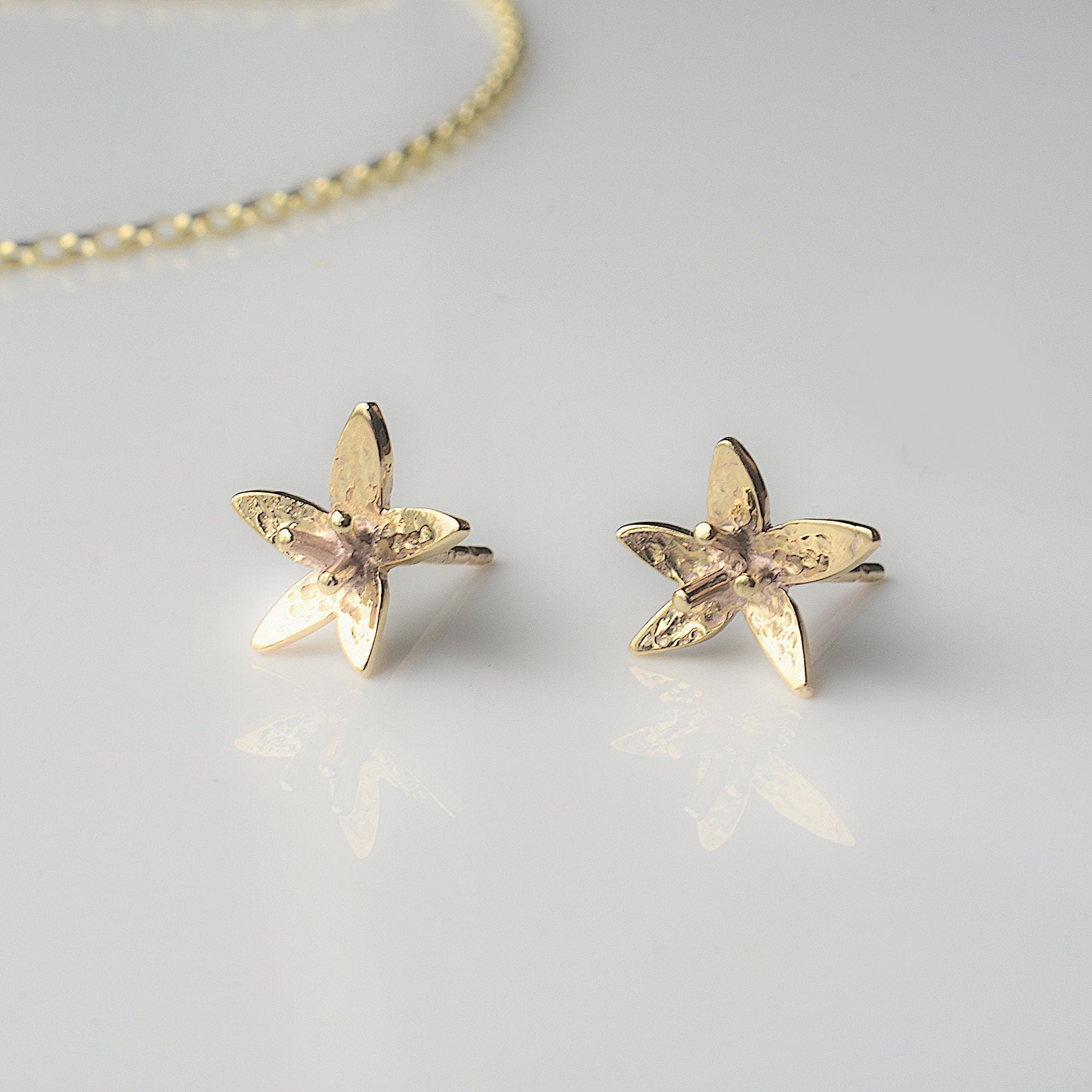 Martina Hamilton Earrings Star Flower | 9ct Solid Gold Stud Earrings Petite