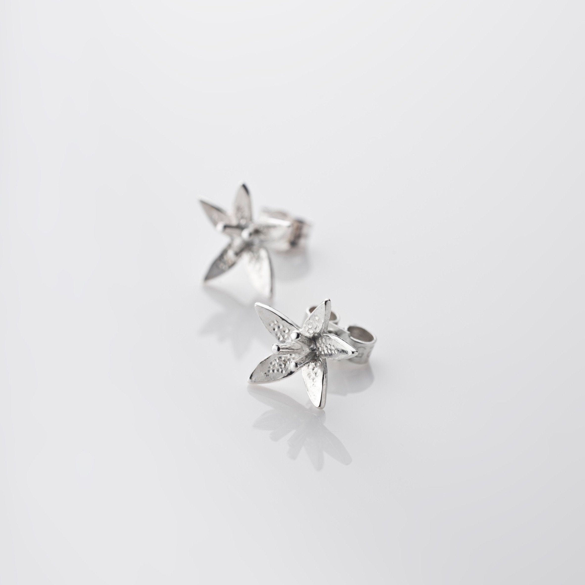 Martina Hamilton Earrings Star Flower | Sterling Silver Stud Earrings Petite