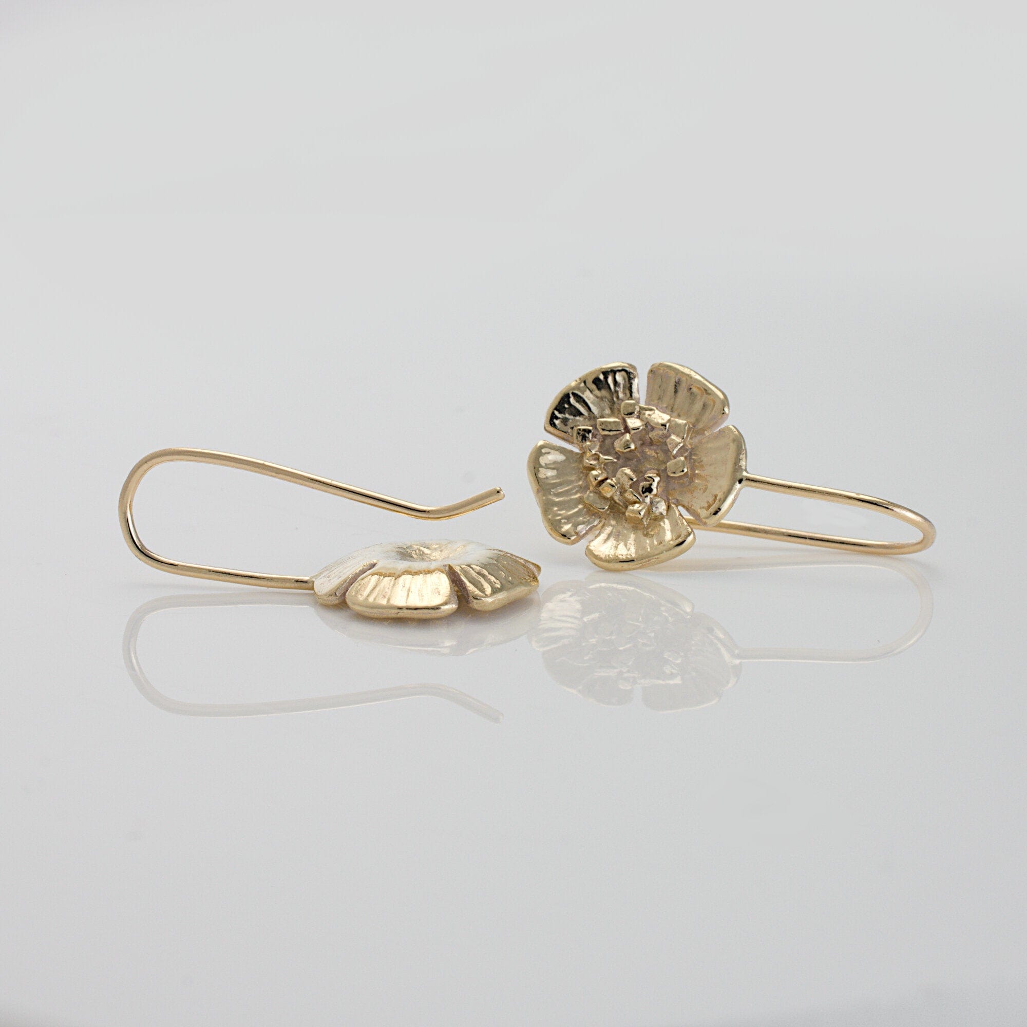 Martina Hamilton Earrings Wild Irish Rose | 9ct Solid Gold Drop Earrings Medium