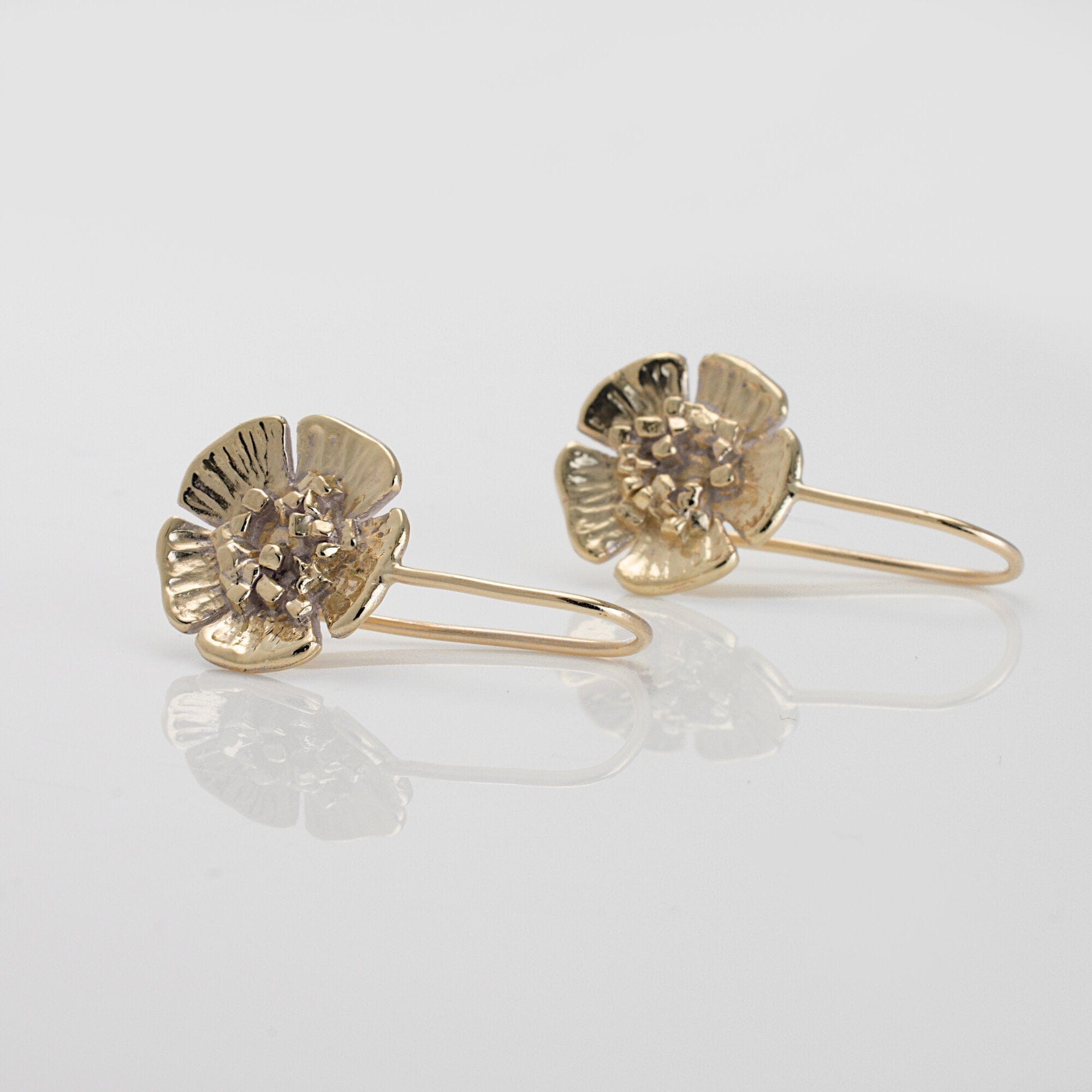 Martina Hamilton Earrings Wild Irish Rose | 9ct Solid Gold Drop Earrings Medium
