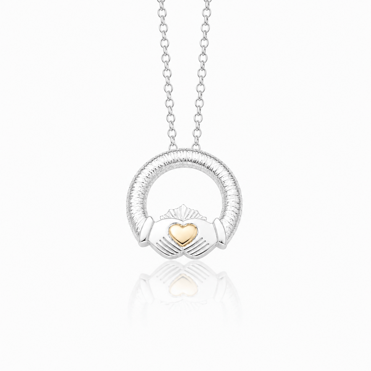 Martina Hamilton Pendants/Necklaces Ériu | Claddagh Sterling Silver with Solid Gold Heart Pendant