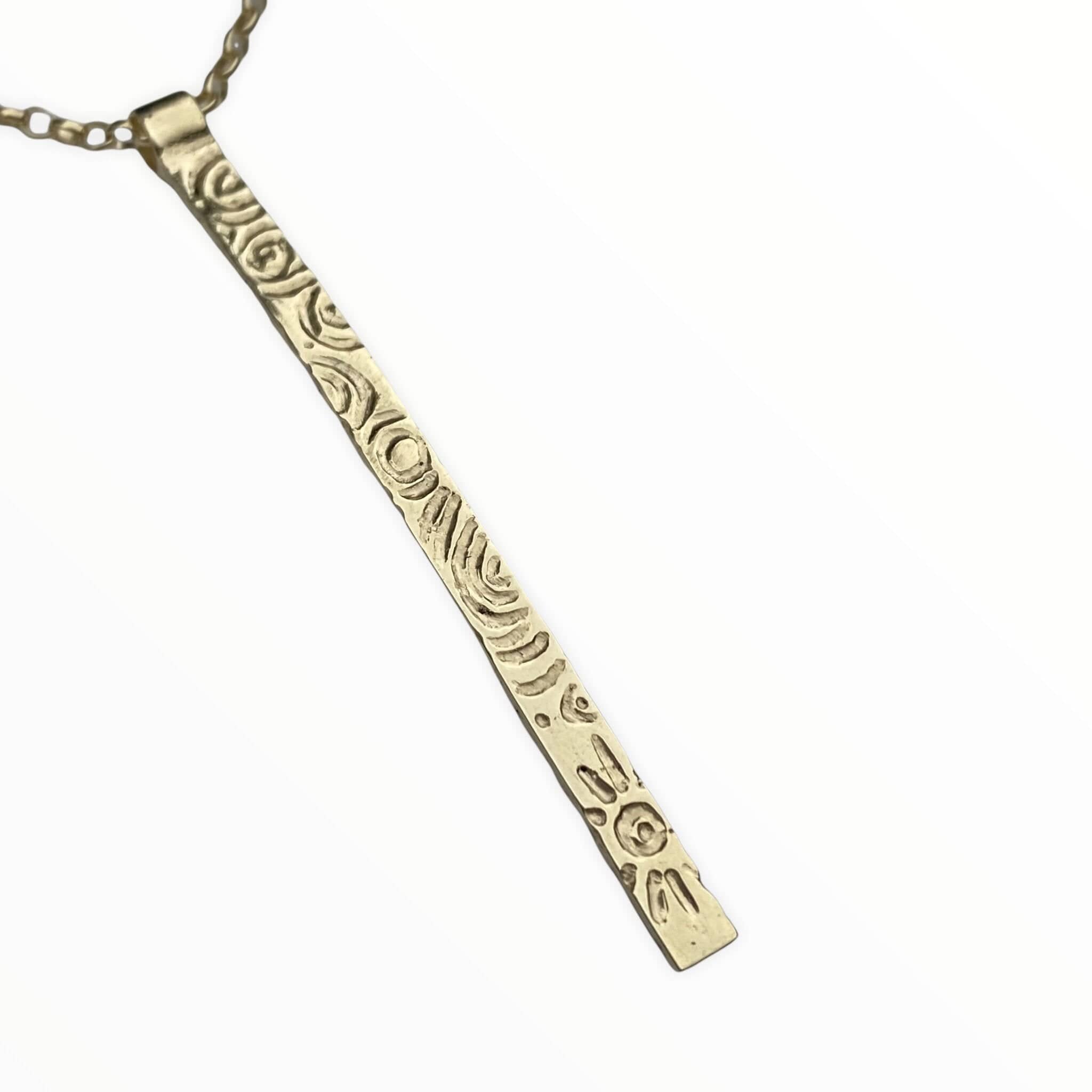Martina Hamilton Pendants/Necklaces Heaven | 9ct Solid Gold Bar Pendant Large