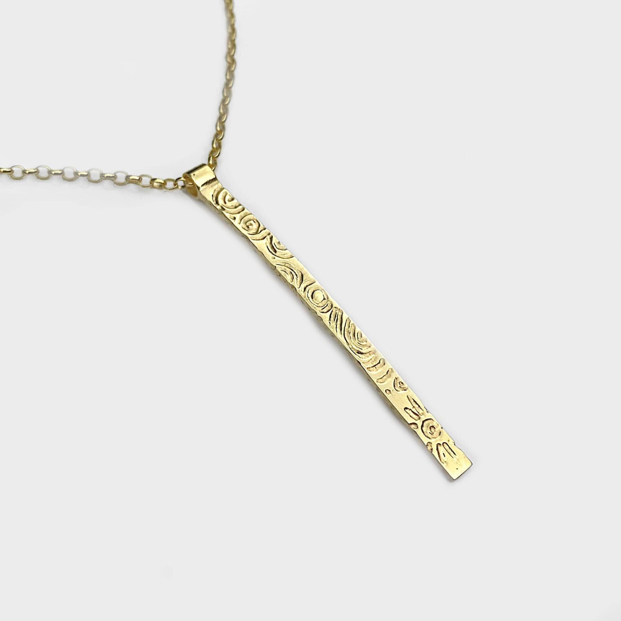 Martina Hamilton Pendants/Necklaces Heaven | 9ct Solid Gold Bar Pendant Large