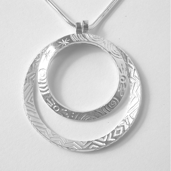 Martina Hamilton Pendants/Necklaces Heaven | Sterling Silver Double Circle Pendant Large