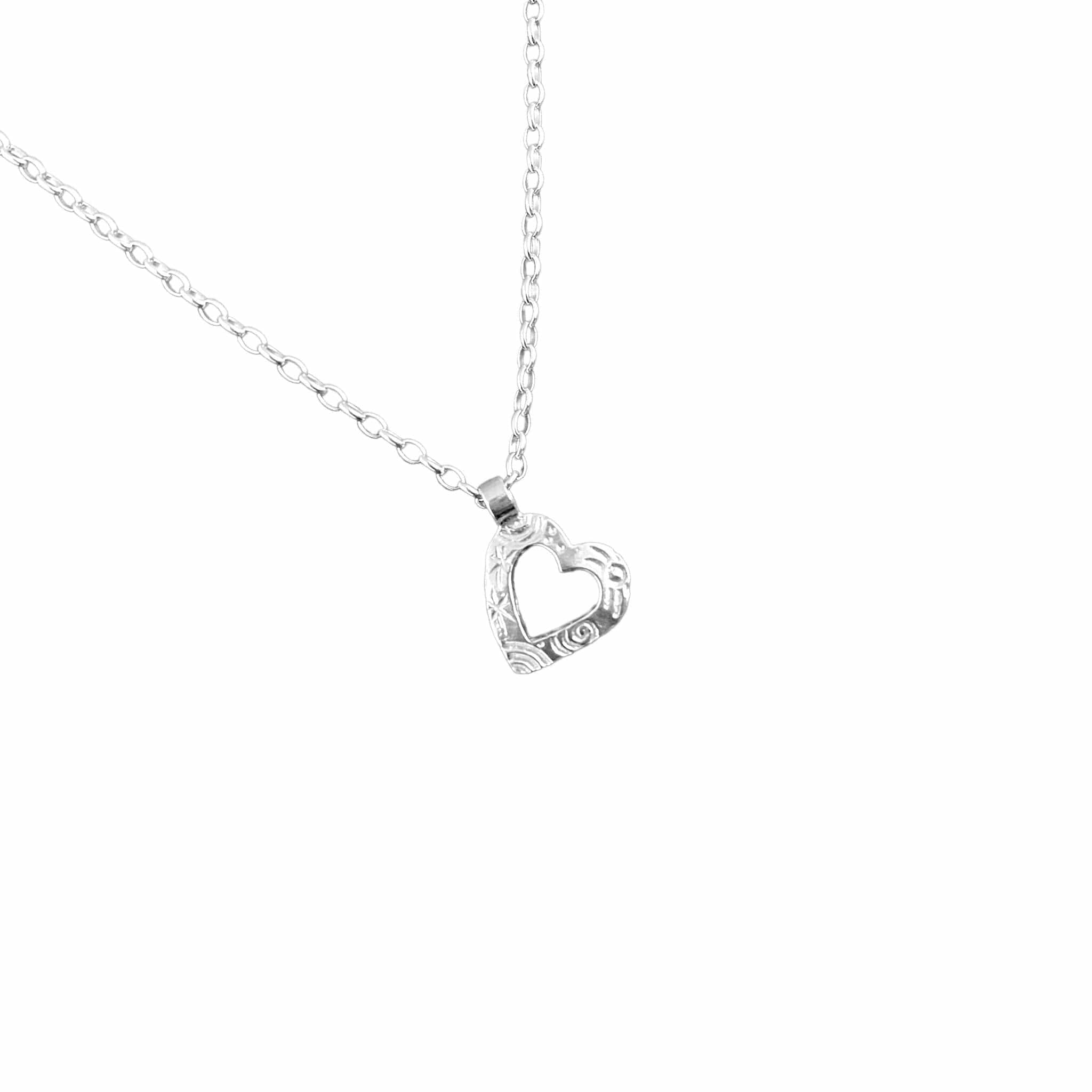 Martina Hamilton Pendants/Necklaces Heaven | Sterling Silver Heart Bell Chain Pendant Small
