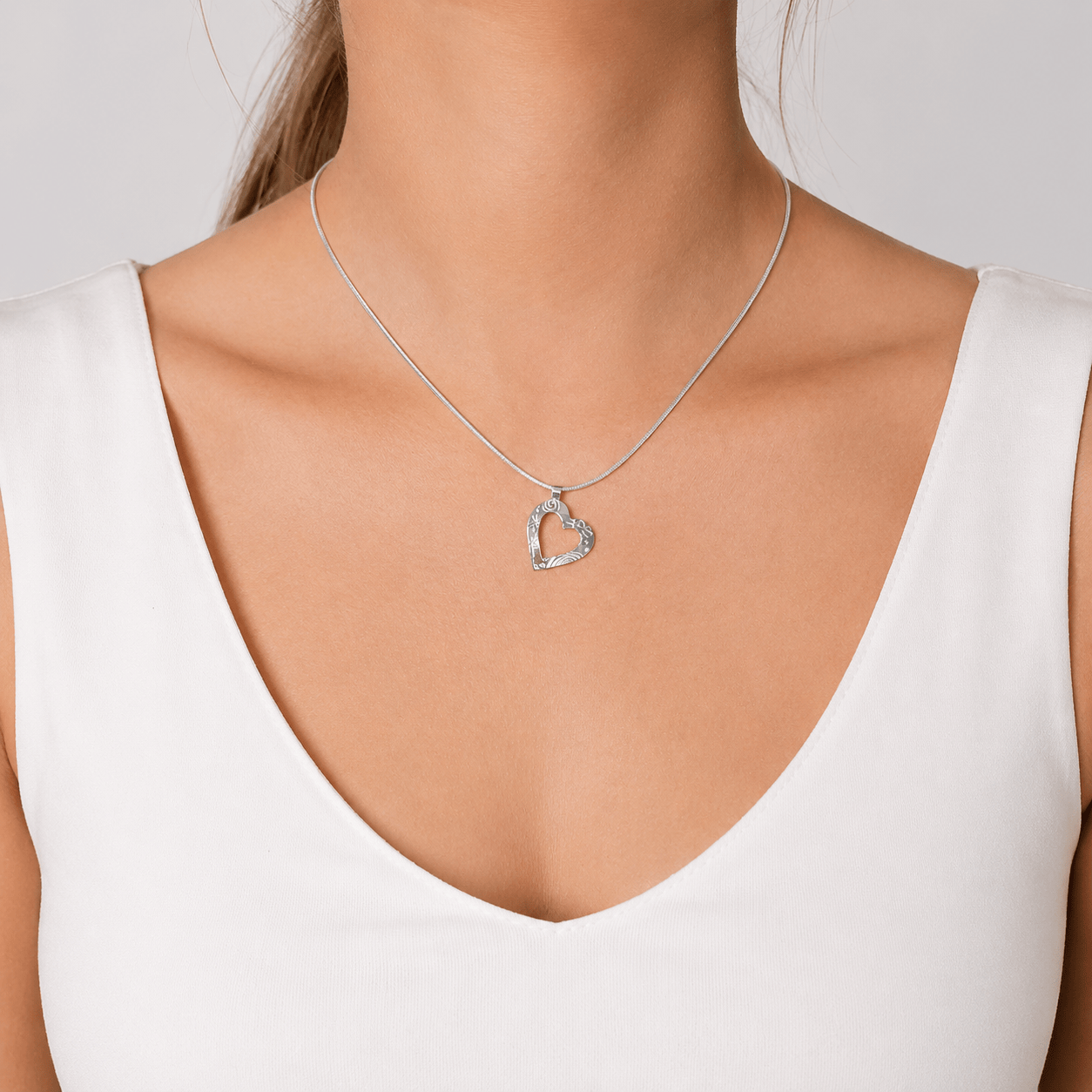 Martina Hamilton Pendants/Necklaces Heaven | Sterling Silver Heart Pendant Medium