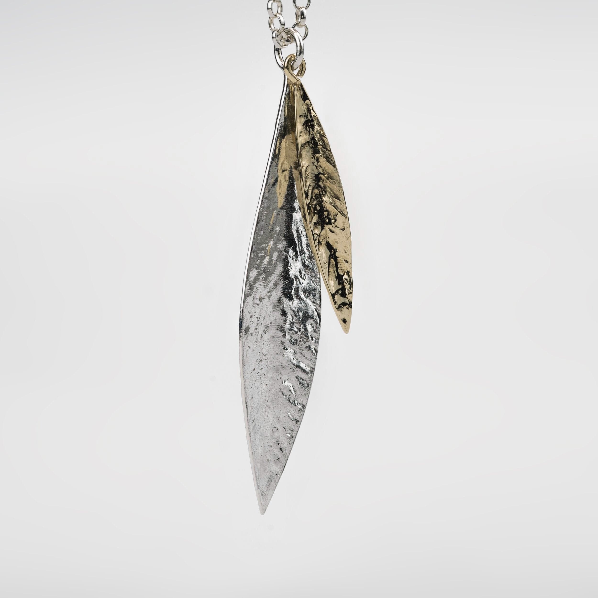 Martina Hamilton Pendants/Necklaces Leaf | Sterling Silver and 9ct Solid Gold Pendant Signature