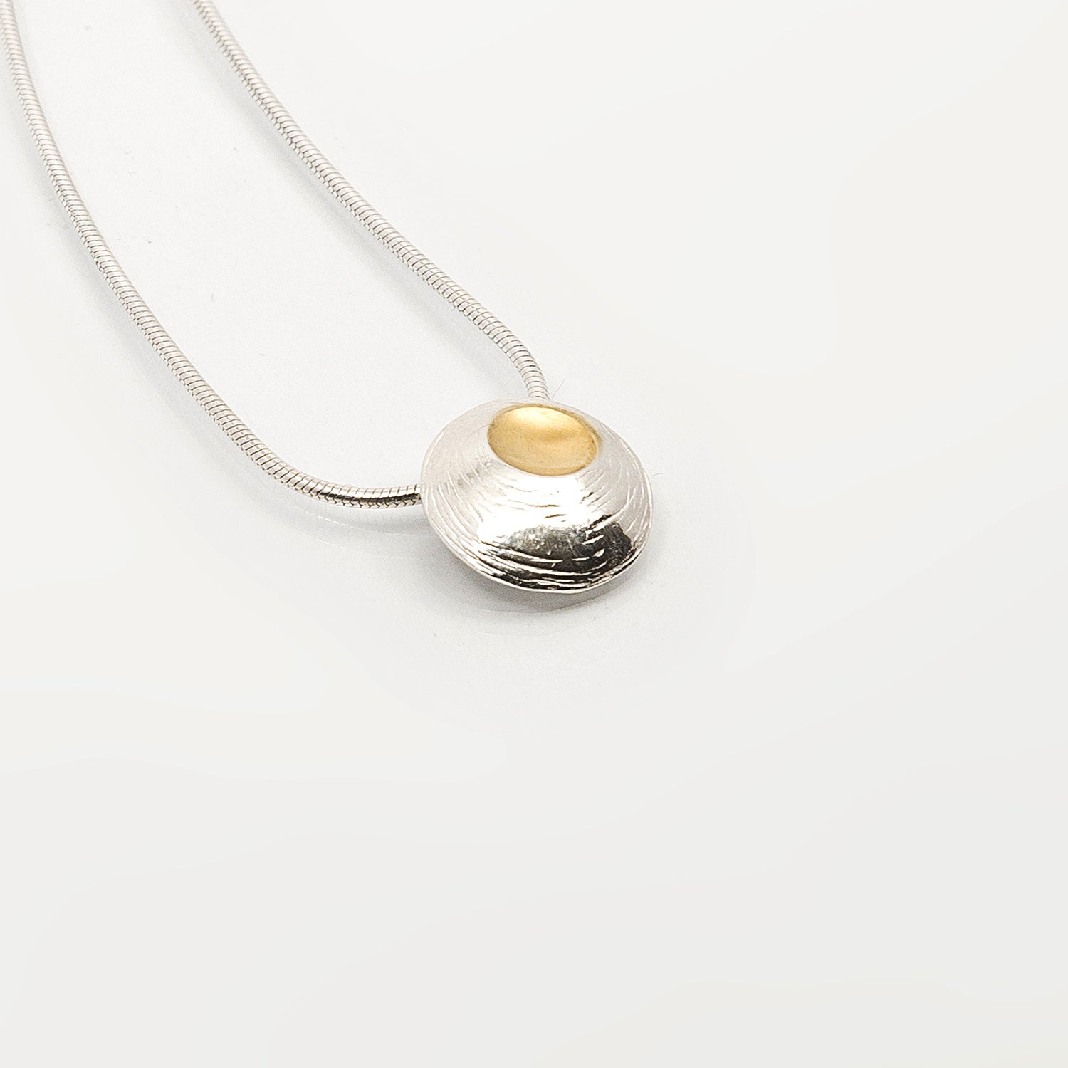 Martina Hamilton Pendants/Necklaces Moon Shell | Sterling Silver and 22ct Gold Plated Pendant Small