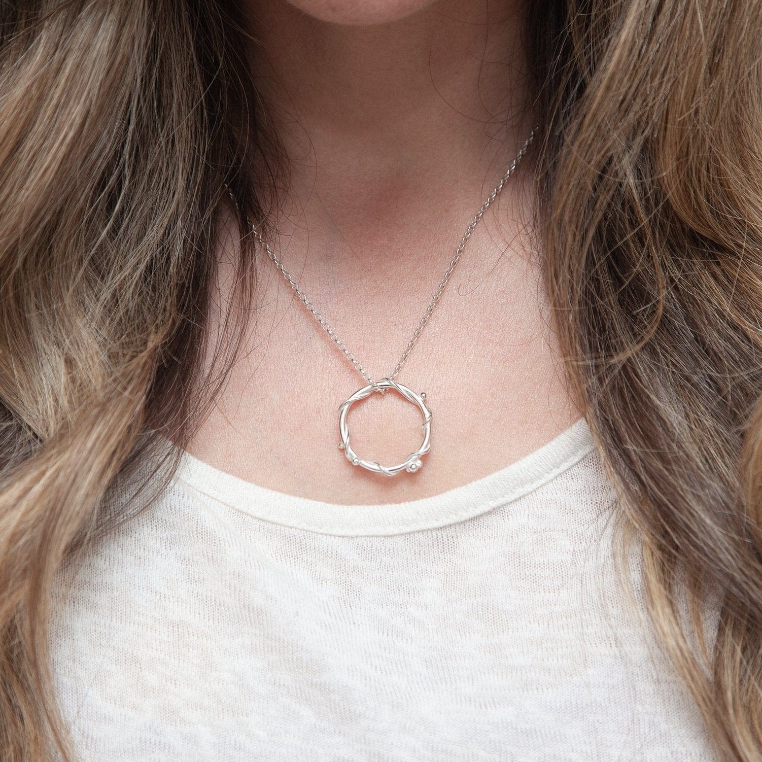 Martina Hamilton Nebula | Sterling Silver Circle Pendant Large