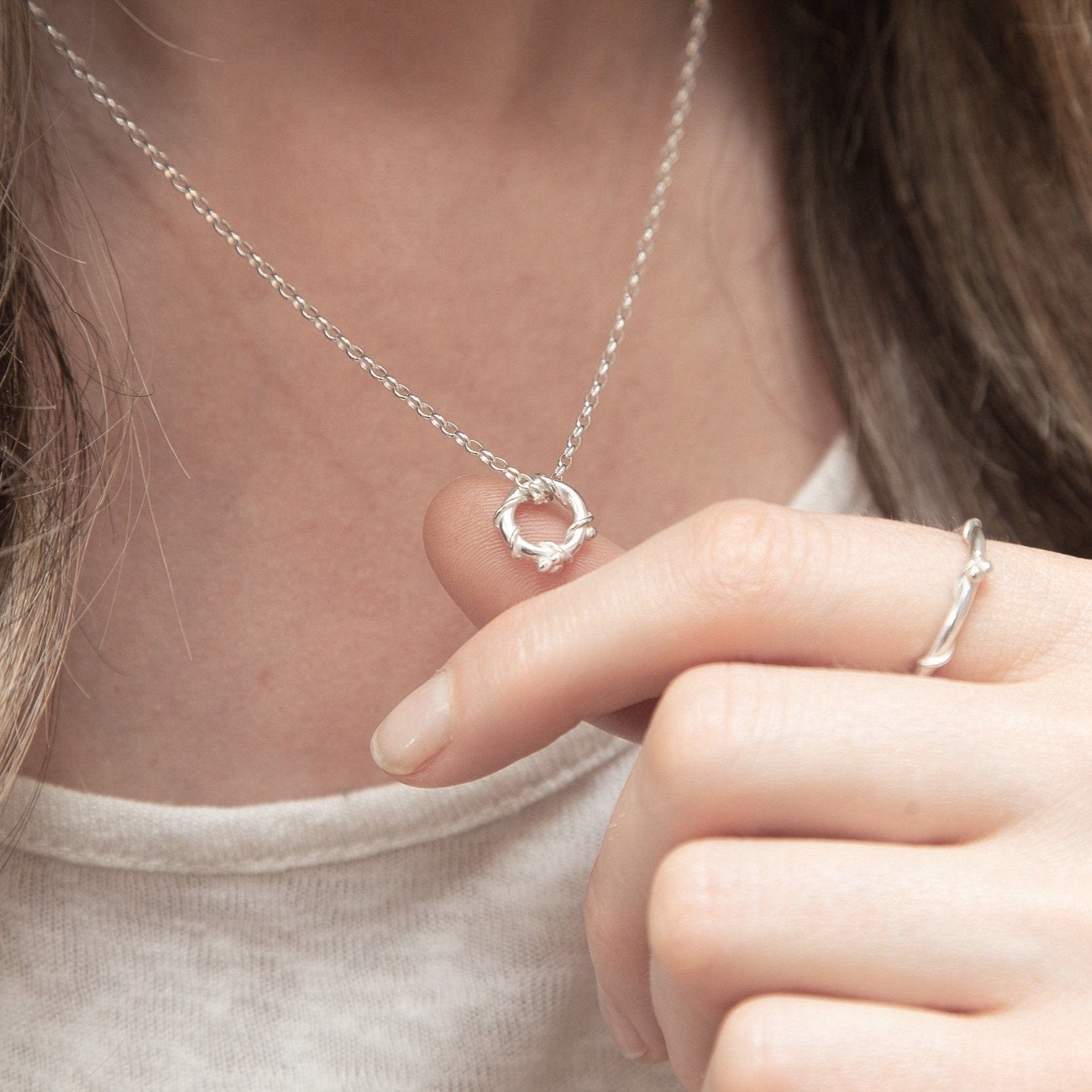 Martina Hamilton Pendants/Necklaces Nebula | Sterling Silver Circle Pendant Petite