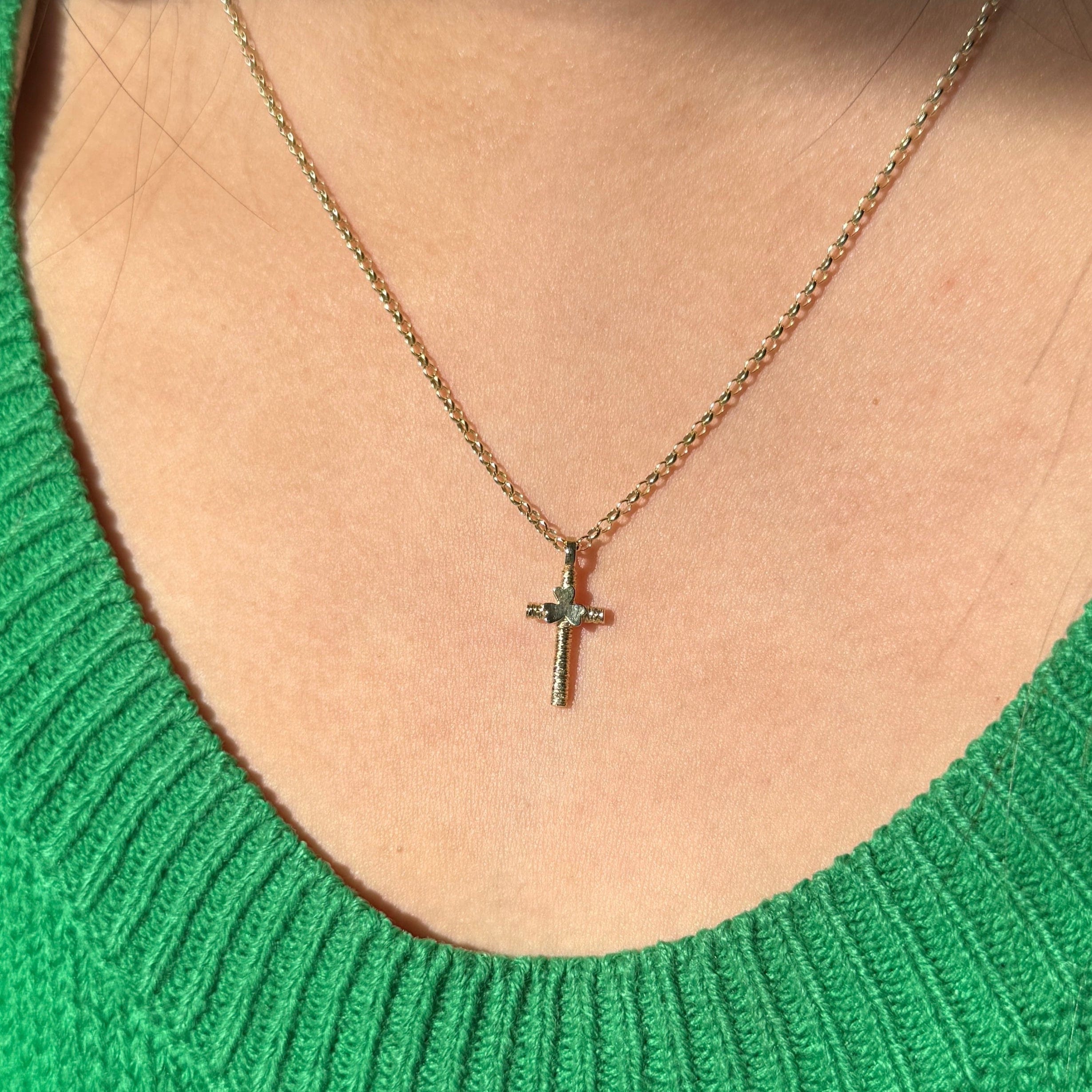 Martina Hamilton Pendants/Necklaces Shamrock | 9ct Solid Gold Simple Cross Pendant